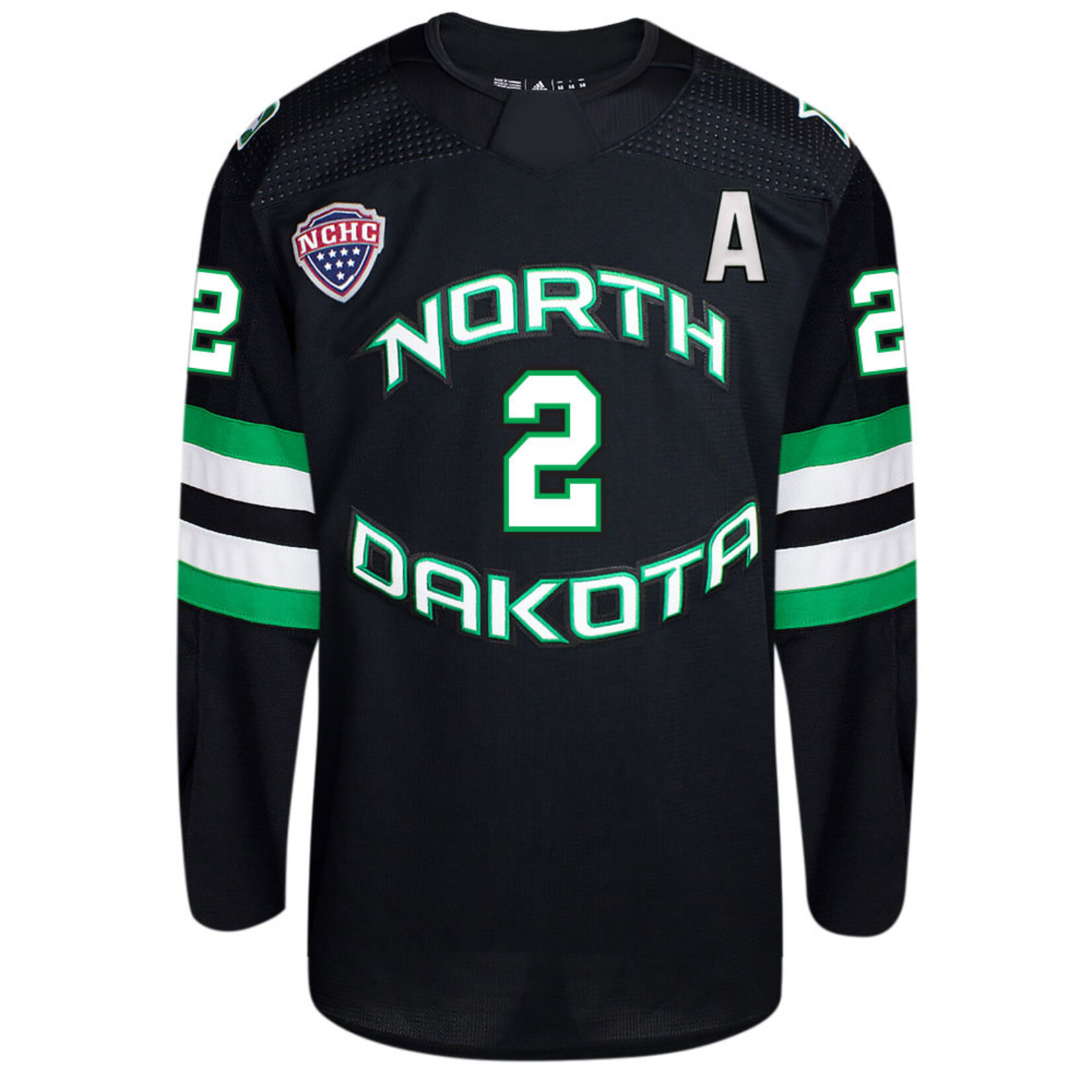 AHUNDYP #2 Bennett Zmolek Adidas Authentic North Dakota Hockey Jersey