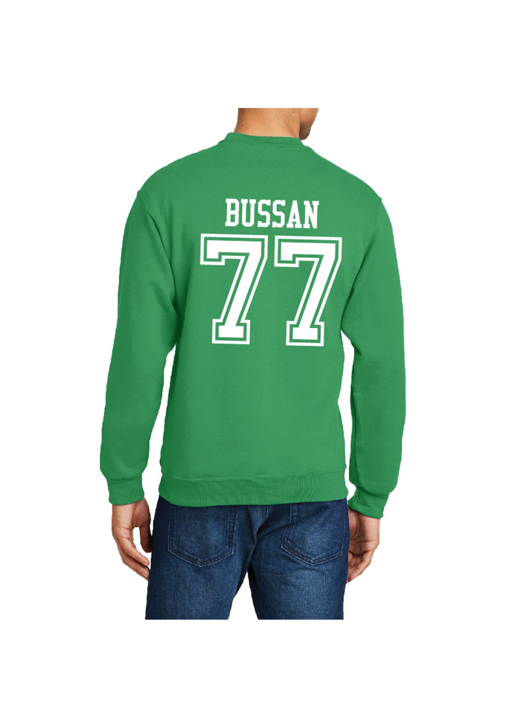 AHUNDYP #77 Mark Bussan North Dakota Football Sport Adult Crew