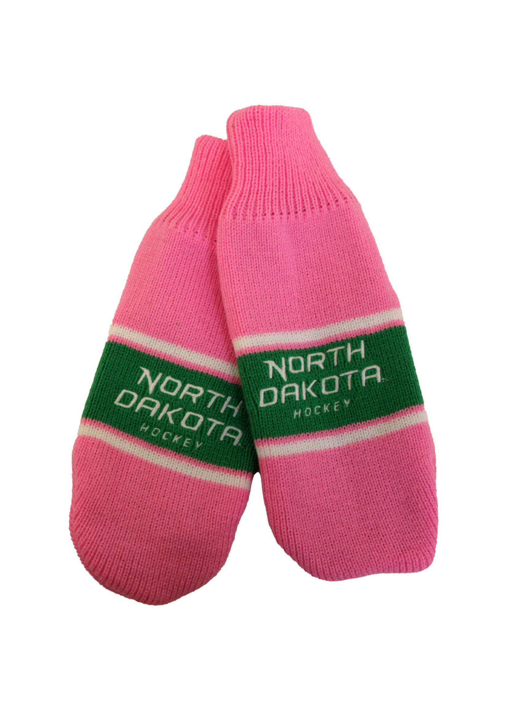 In Play Sportswear North Dakota Hockey Clapper Pink Mittens - Adult