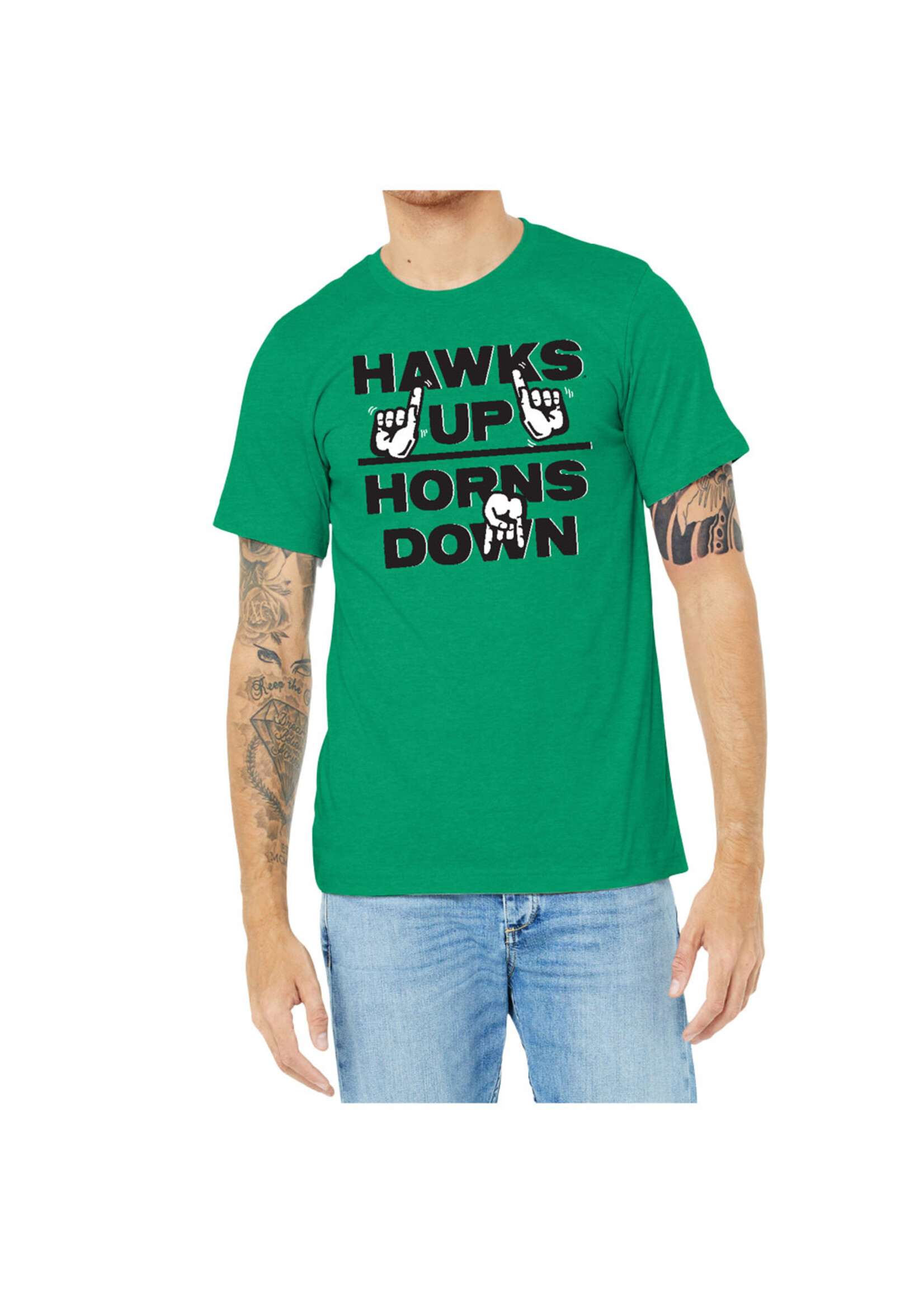 AHUNDYP Hawks UP Horns DOWN Tee