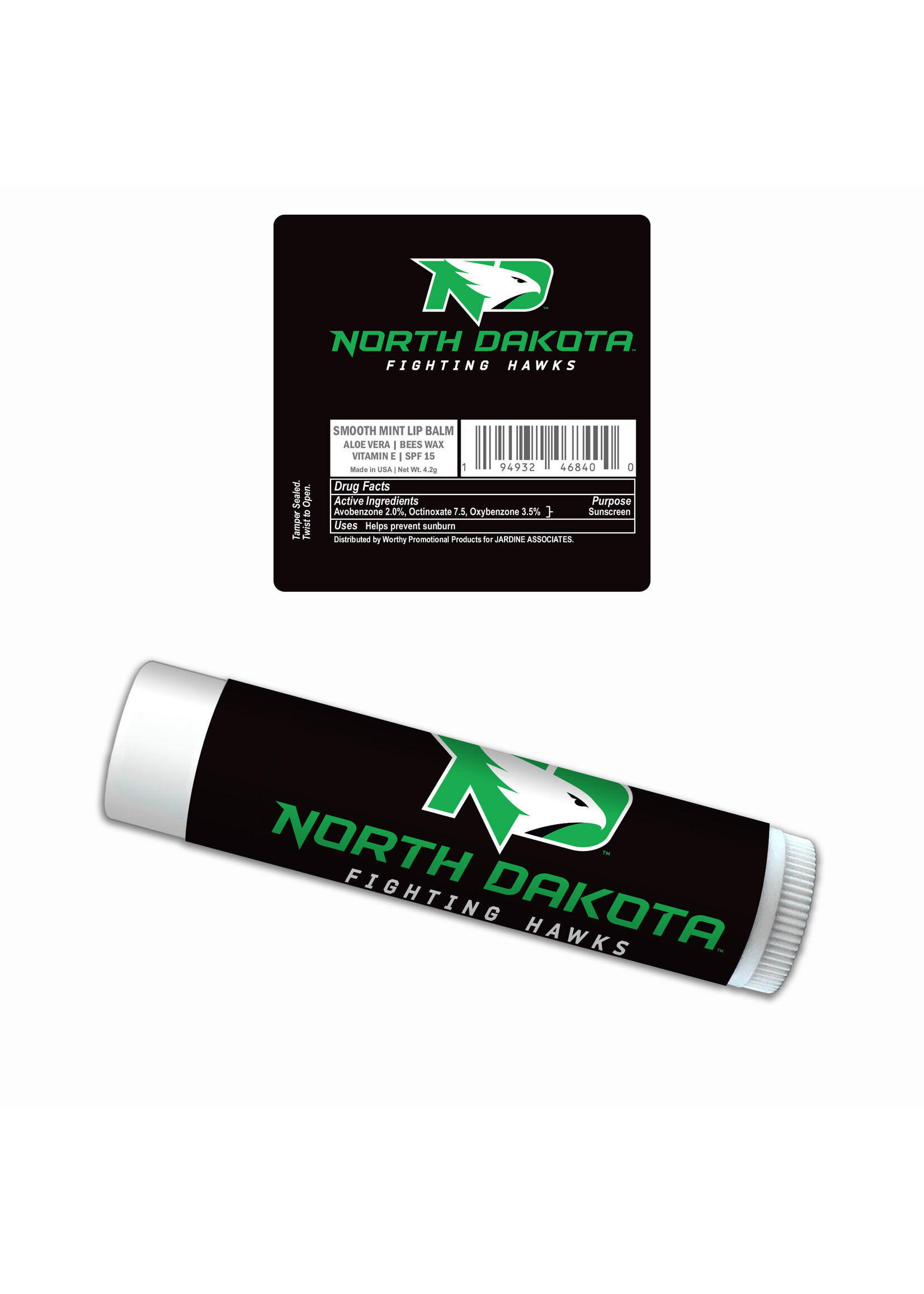 Worthy Pro North Dakota Fighting Hawks Lip Balm