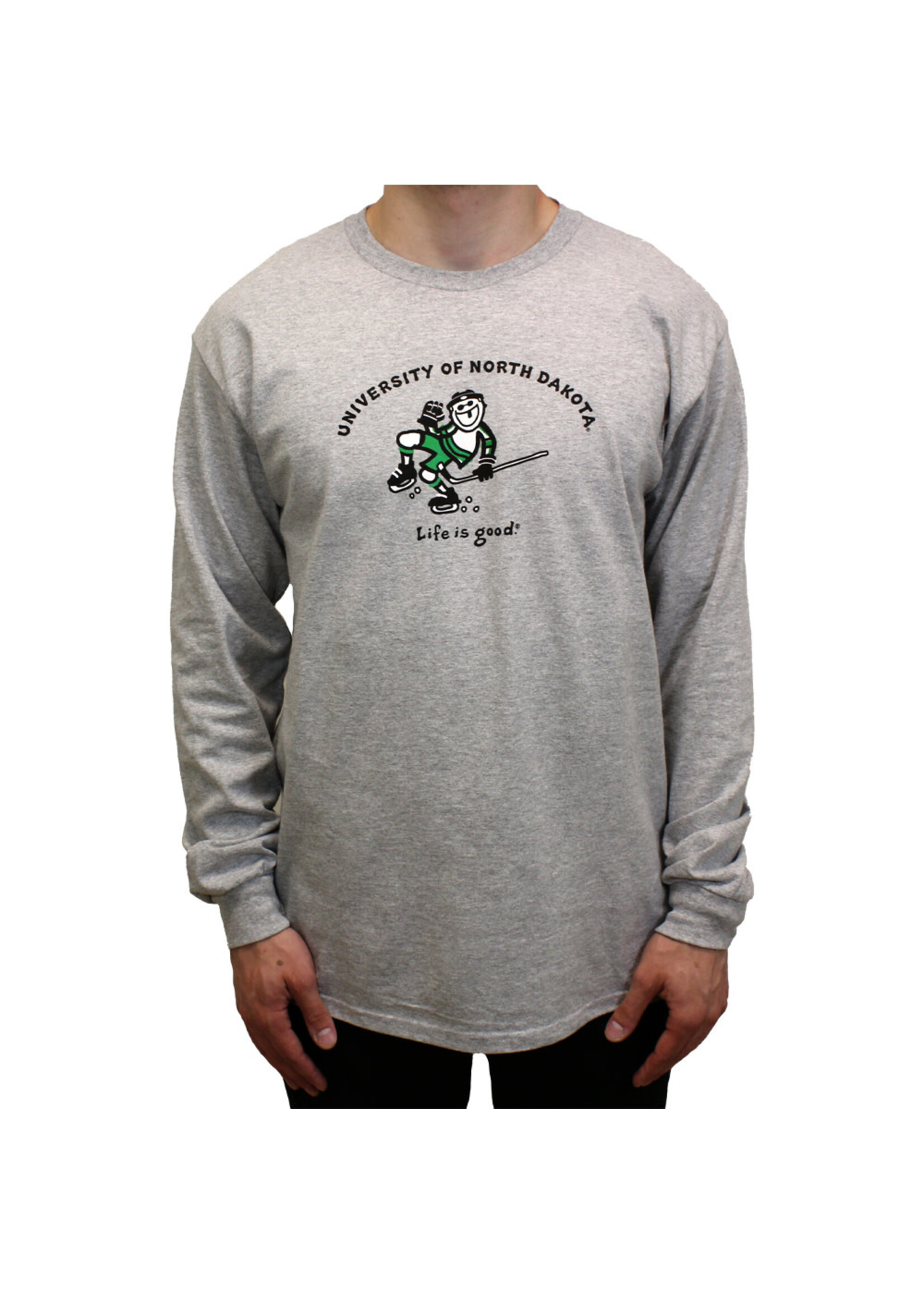 Blue 84 UND Hockey Life is Good Celly Long Sleeve Tee