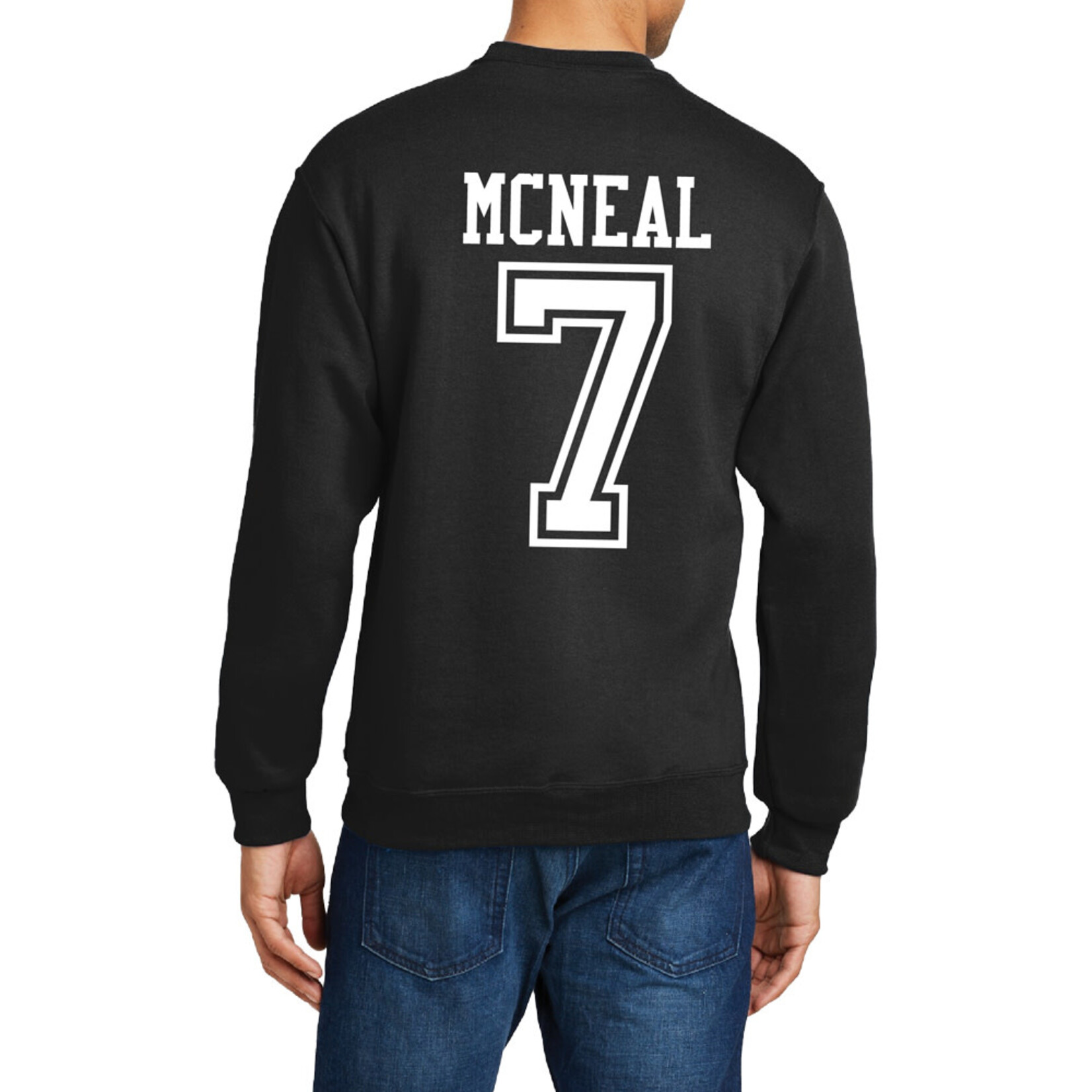 AHUNDYP #7 Malachi McNeal North Dakota Football Sport Adult Crew