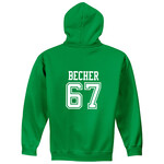 AHUNDYP #67 Liam Becher North Dakota Football Sport Youth Hood
