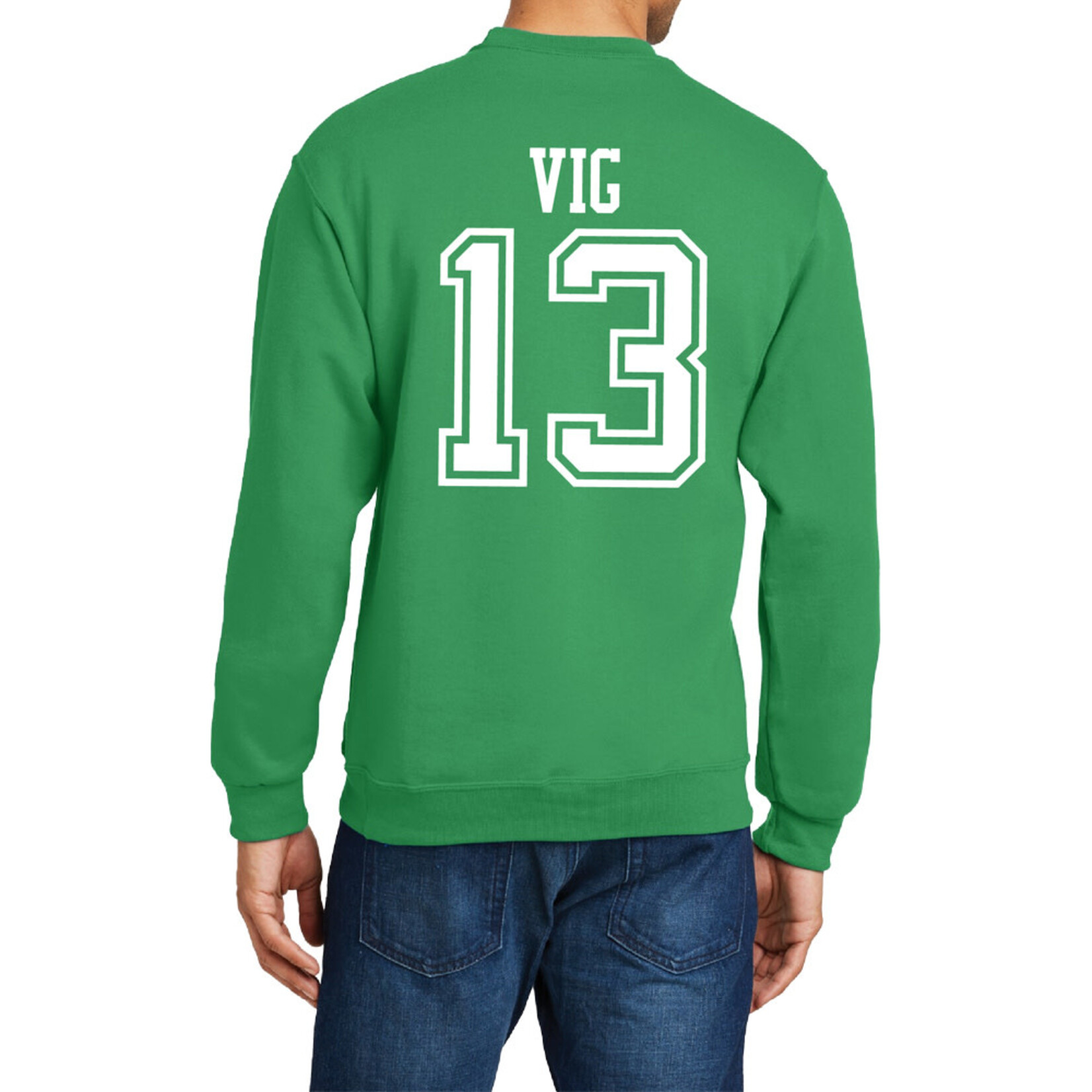 AHUNDYP #13 Kaden Vig North Dakota Football Sport Adult Crew