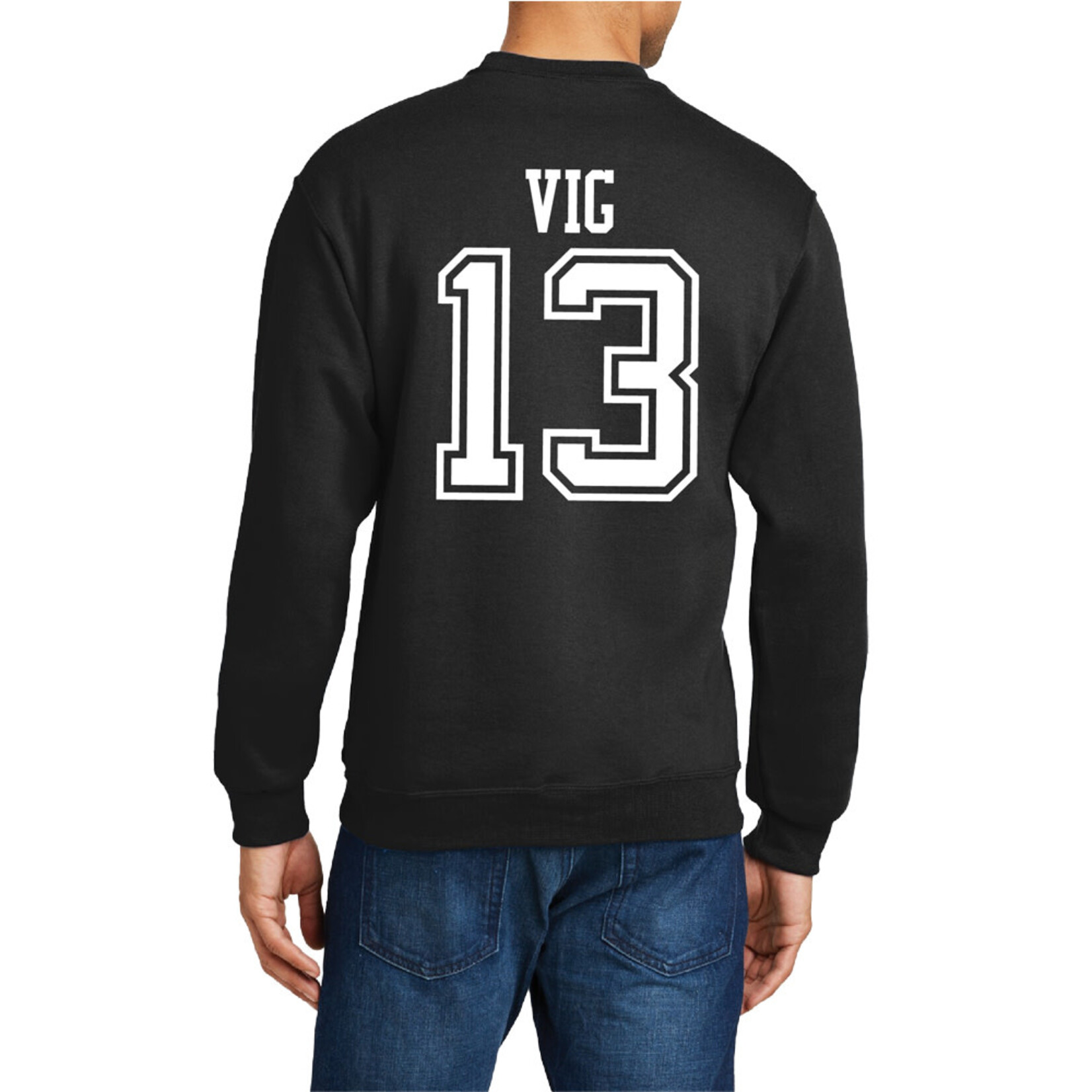 AHUNDYP #13 Kaden Vig North Dakota Football Sport Adult Crew