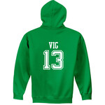 AHUNDYP #13 Kaden Vig North Dakota Football Sport Youth Hood