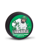 Wincraft Jake Livanavage #4 UND Hockey Player Puck
