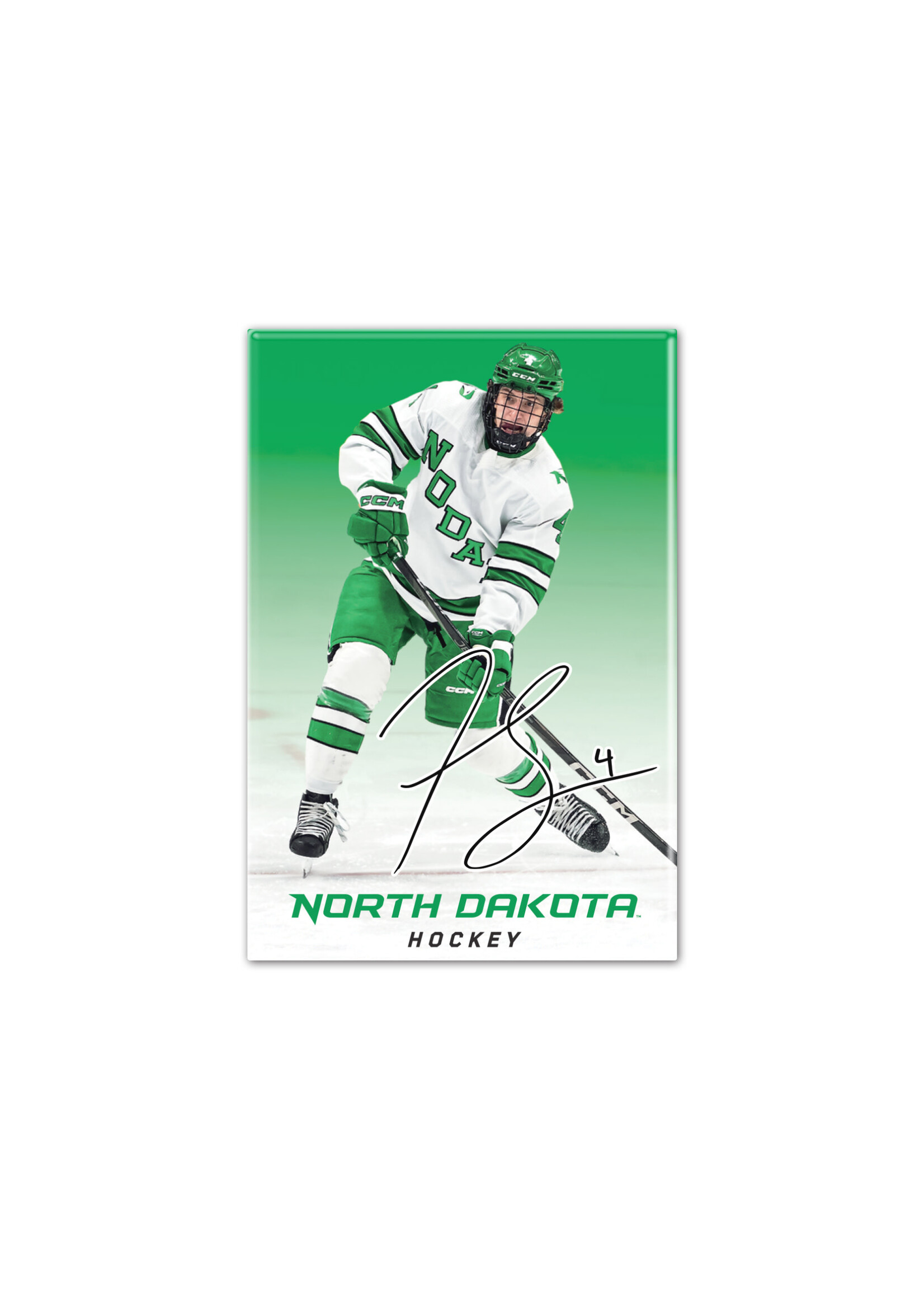 Wincraft Jake Livanavage #4 UND Hockey 2" x 3" Player Magnet