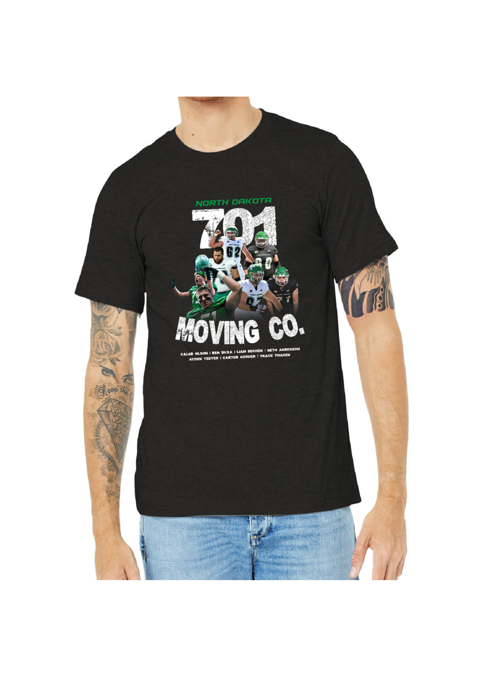AHUNDYP 701 Moving Co North Dakota Football Adult Tee