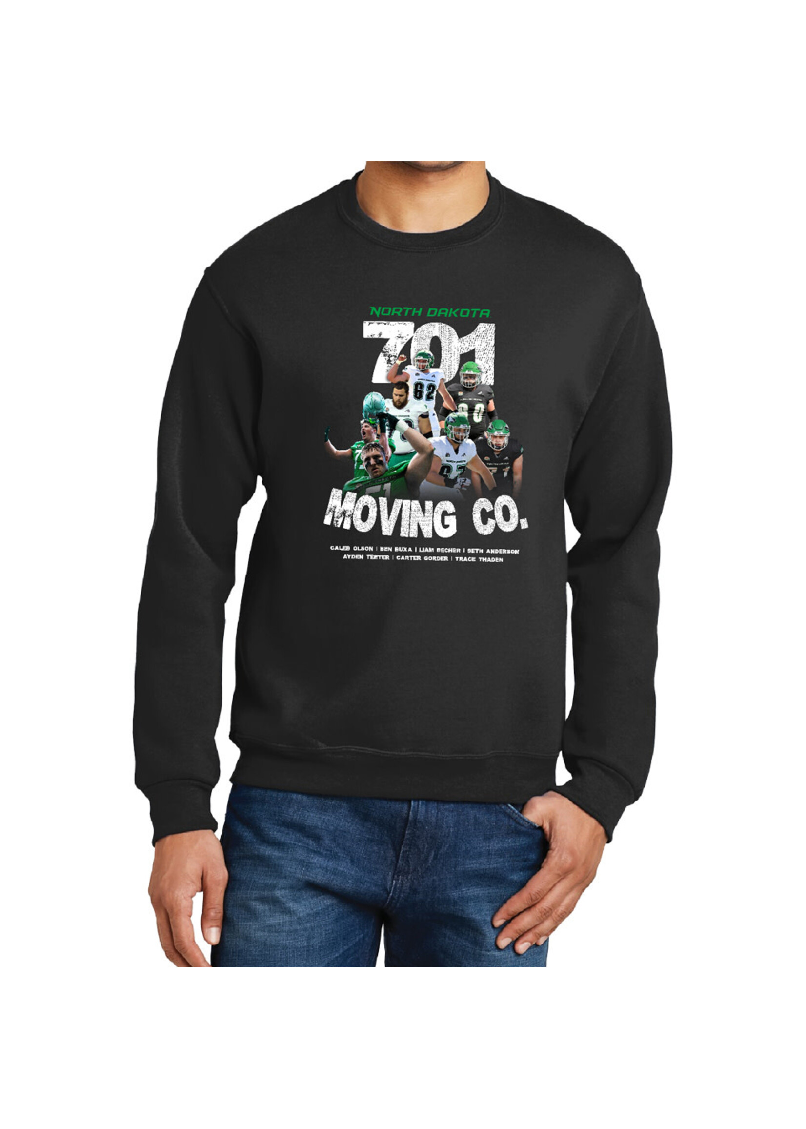 AHUNDYP 701 Moving Co North Dakota Football Adult Crew