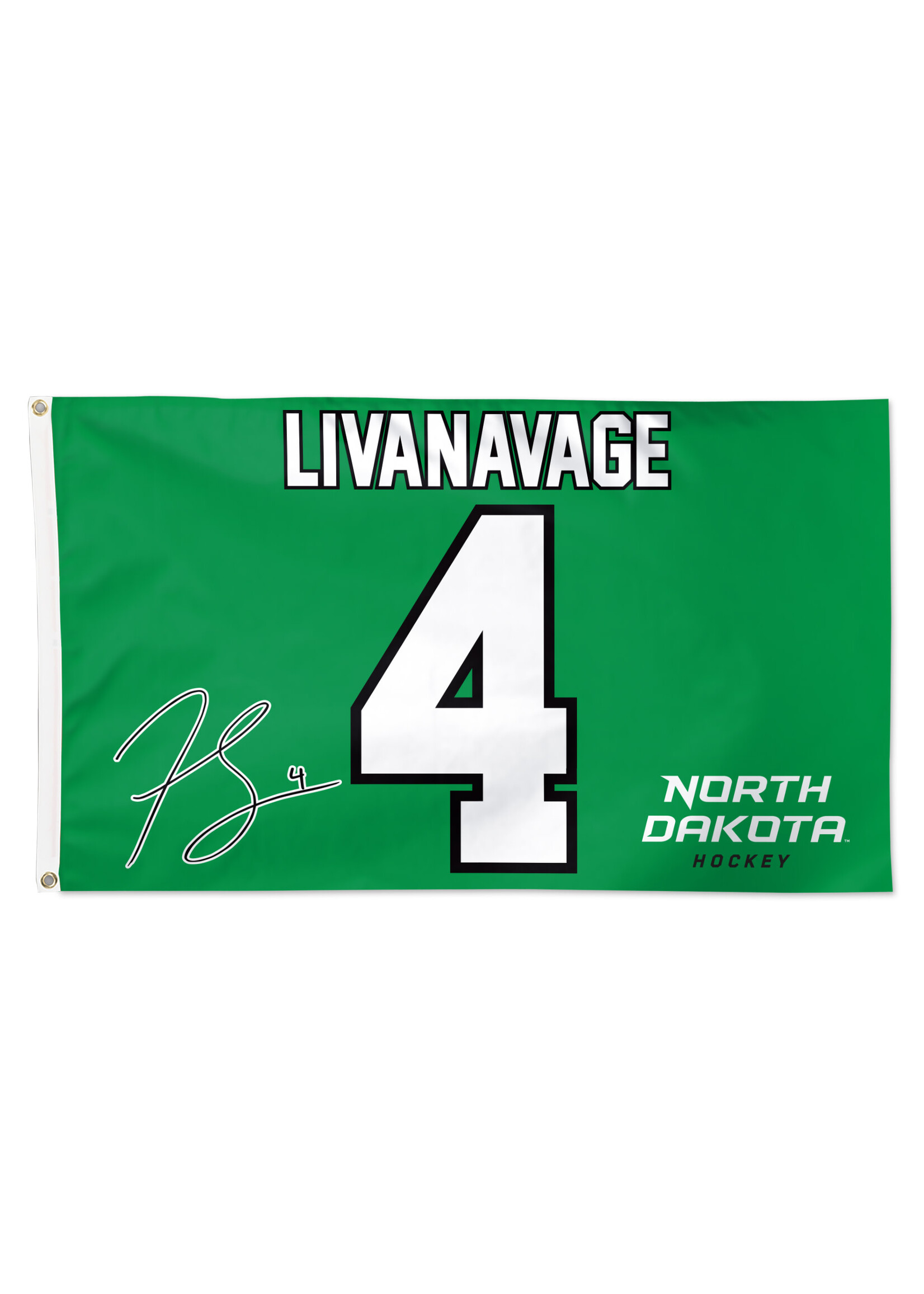 Wincraft Jake Livanavage #4 UND Hockey 3' x 5' Flag
