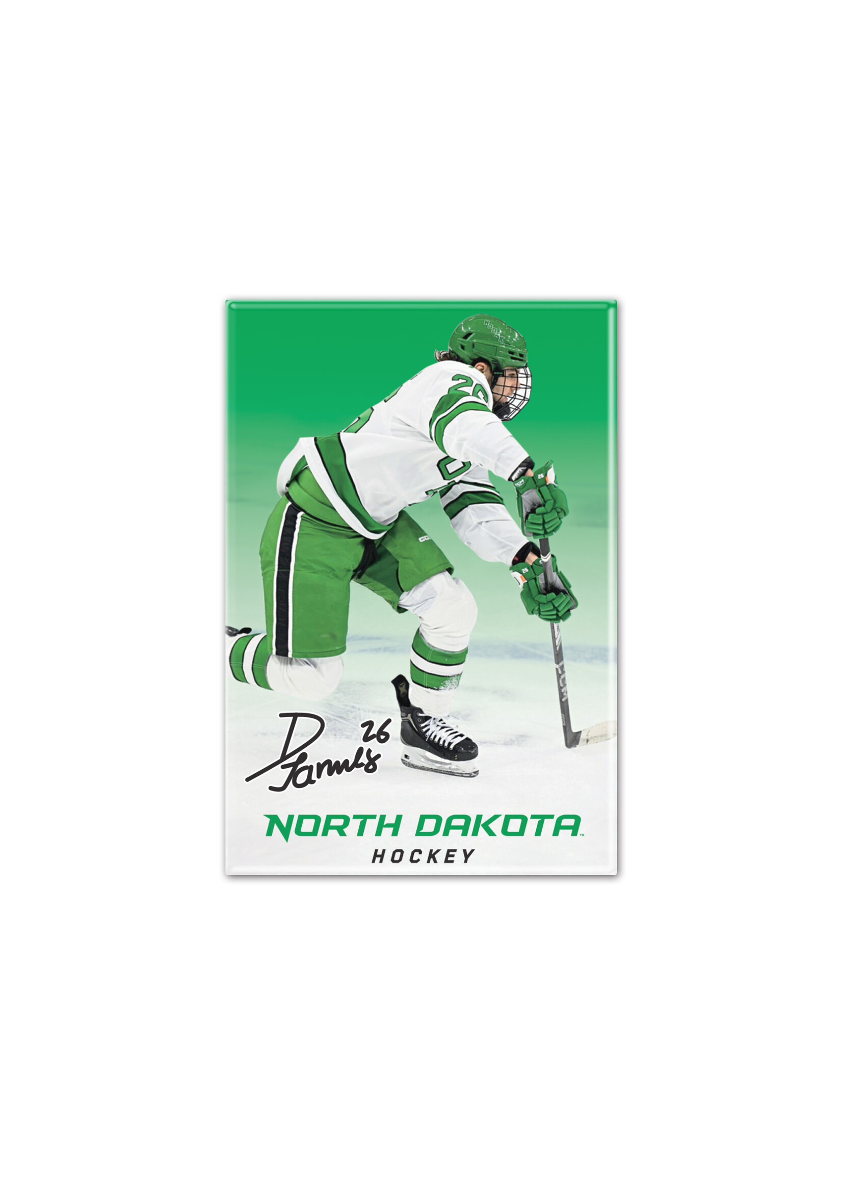Wincraft Dylan James #26 UND Hockey 2" x 3" Player Magnet