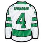 Wincraft Jake Livanavage #4 UND Hockey Jersey Wood Sign