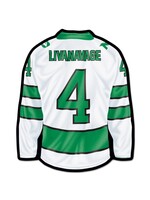 Wincraft Jake Livanavage #4 UND Hockey Jersey Wood Sign