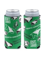 Wincraft North Dakota Fighting Hawks Scatter Print Slim Can Cooler