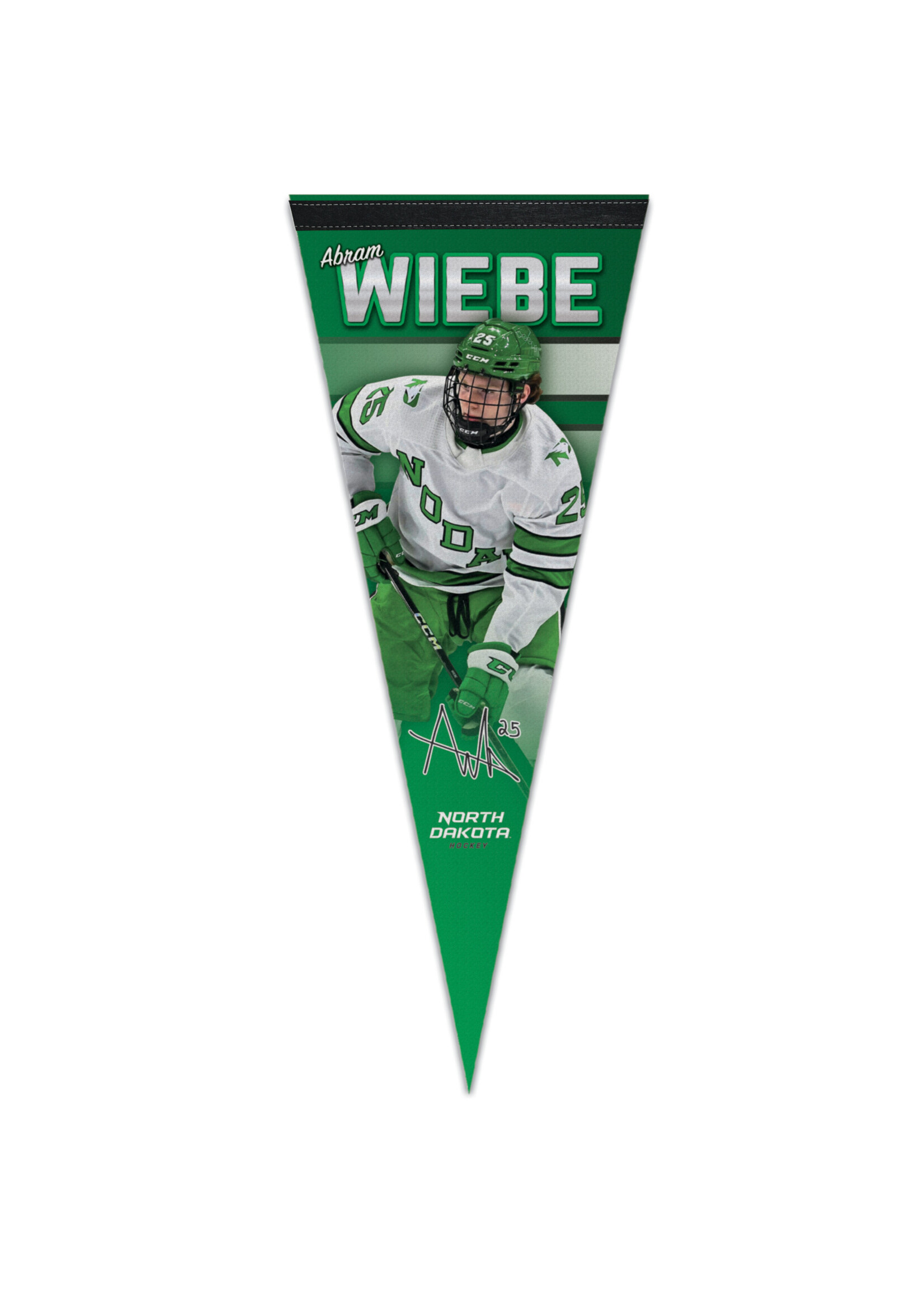 Wincraft Abram Wiebe #25 UND Hockey 12" x 30" Player Pennant