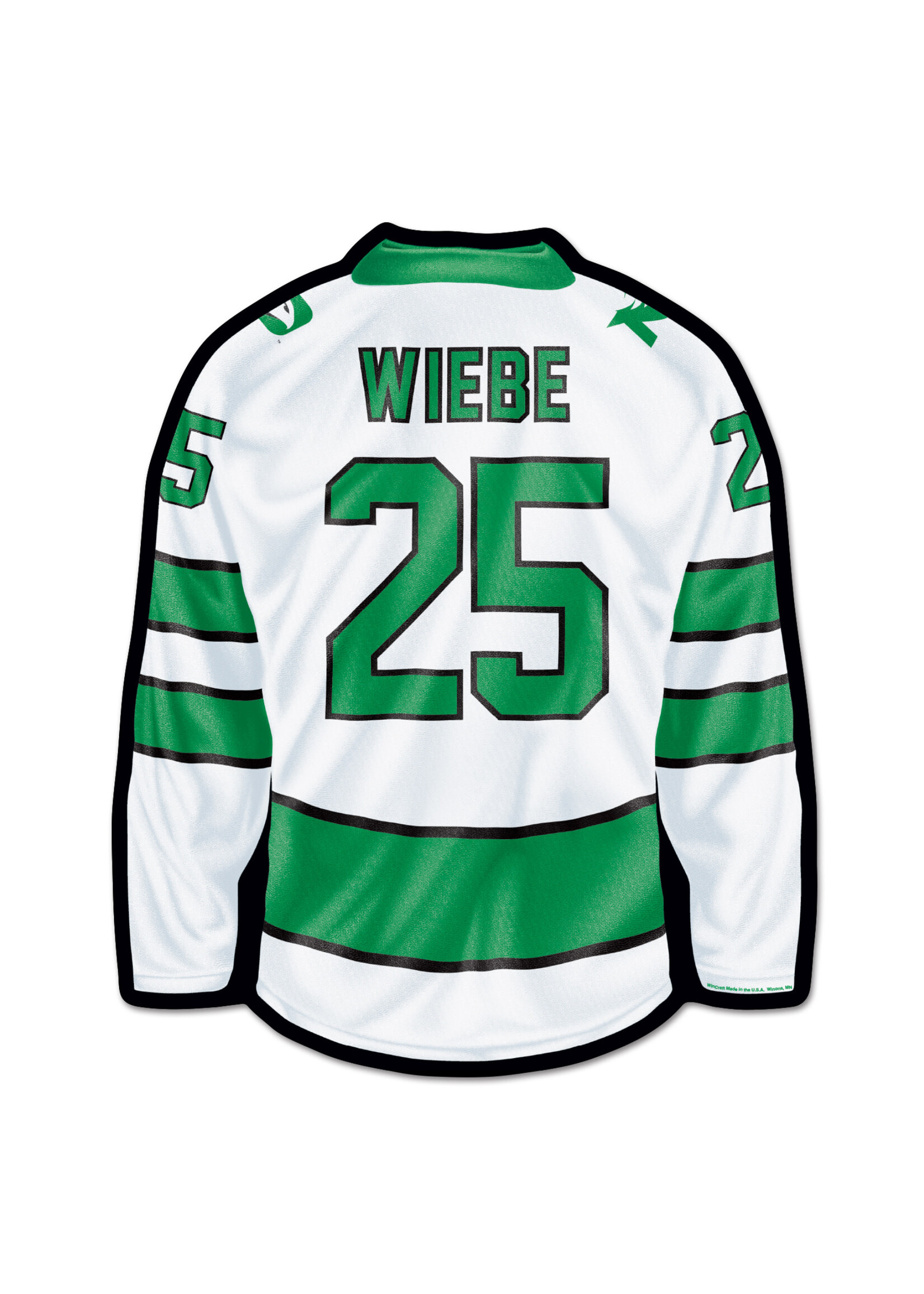 Wincraft Abram Wiebe #25 UND Hockey Jersey Wood Sign