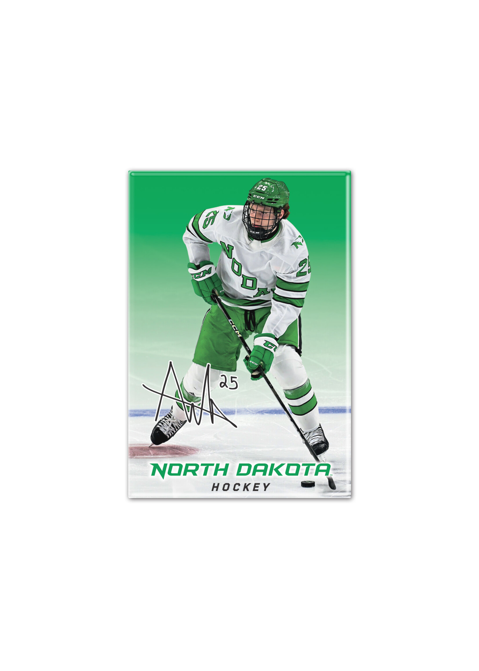 Wincraft Abram Wiebe #25 UND Hockey 2" x 3" Player Magnet