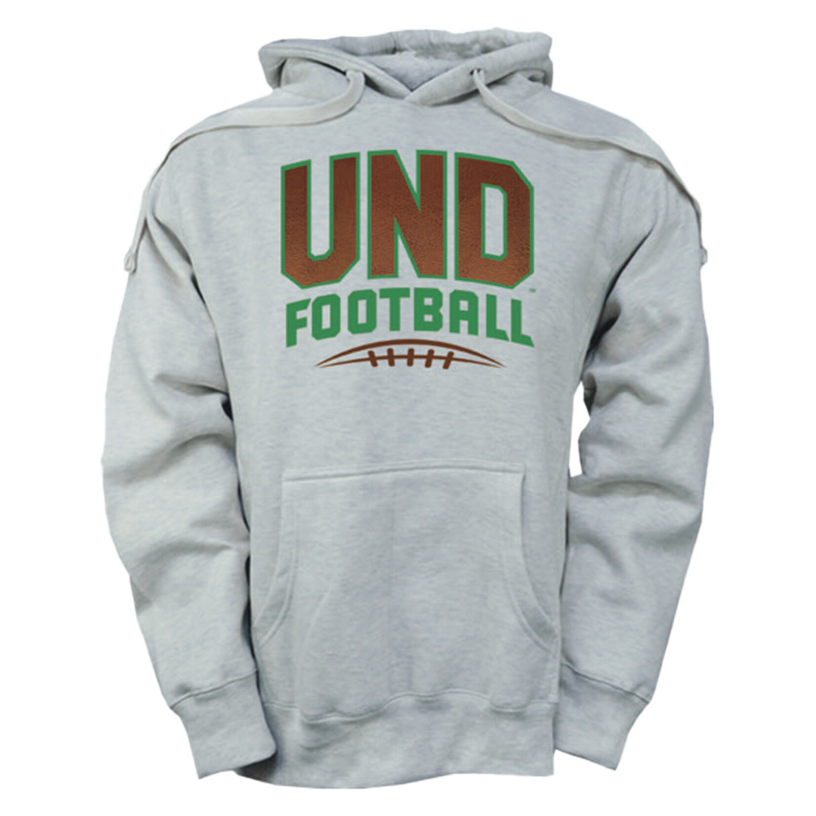 Artisans UND Football Leather Applique Hood