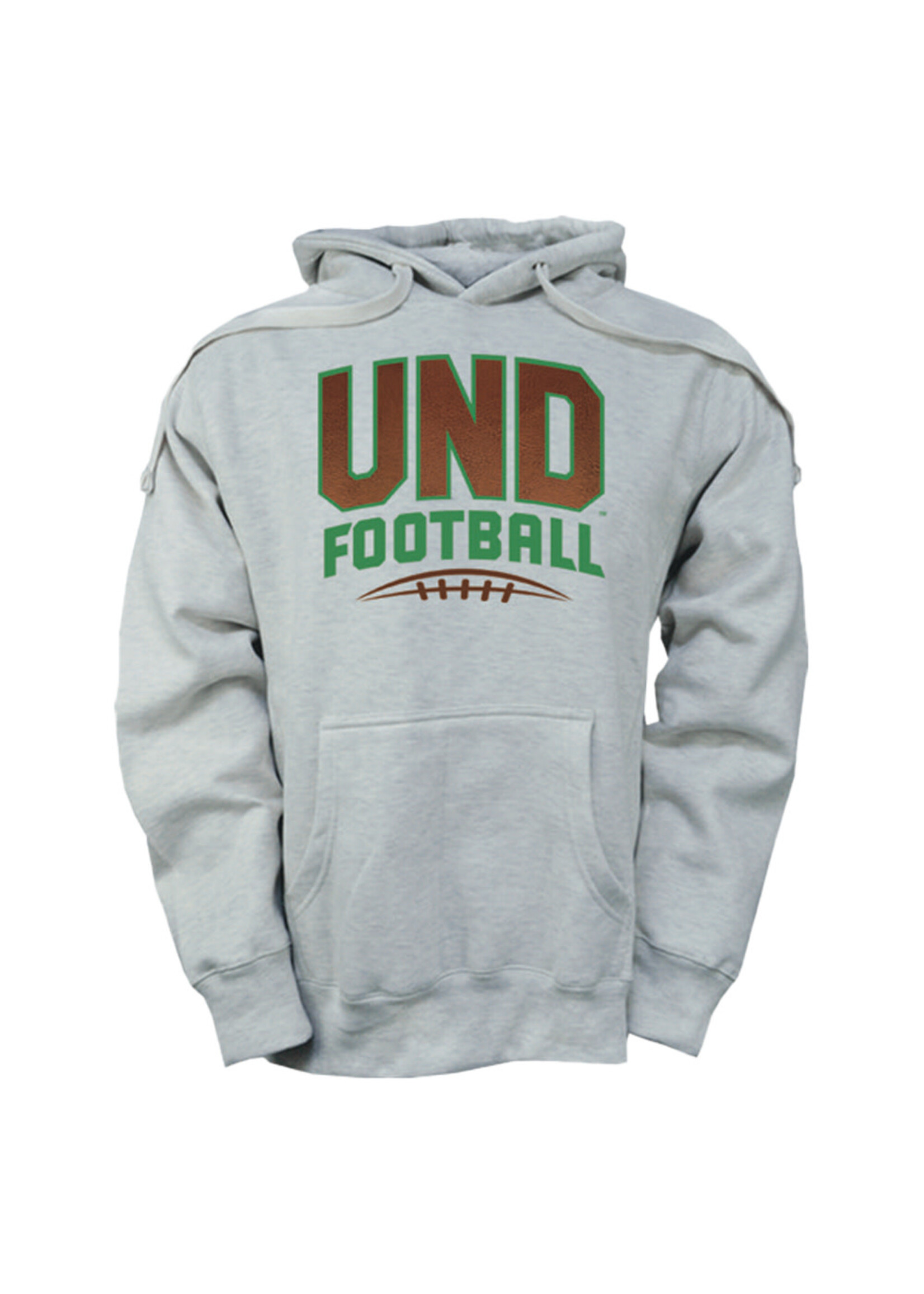 Artisans UND Football Leather Applique Hood