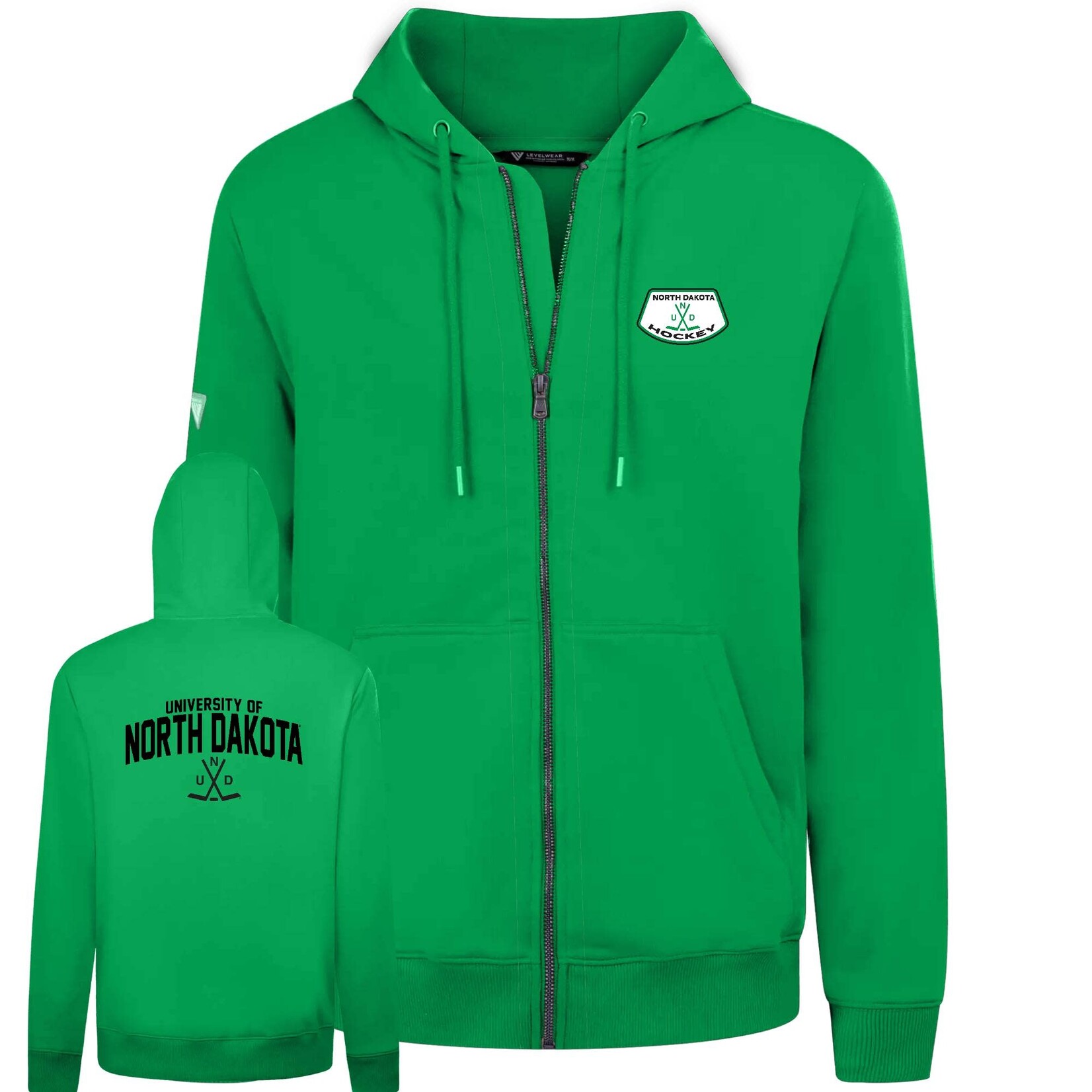 Level Wear Full Zip Podium North Dakota Hockey Hood