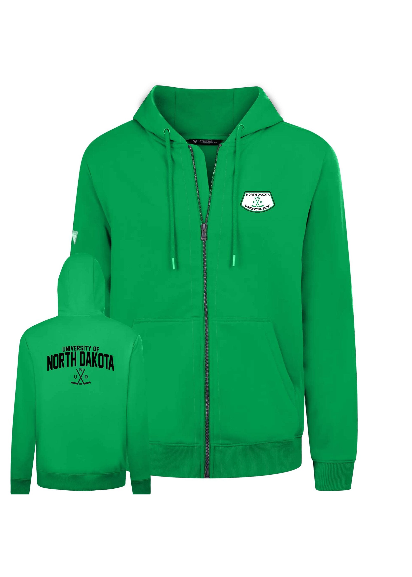 Level Wear Full Zip Podium North Dakota Hockey Hood