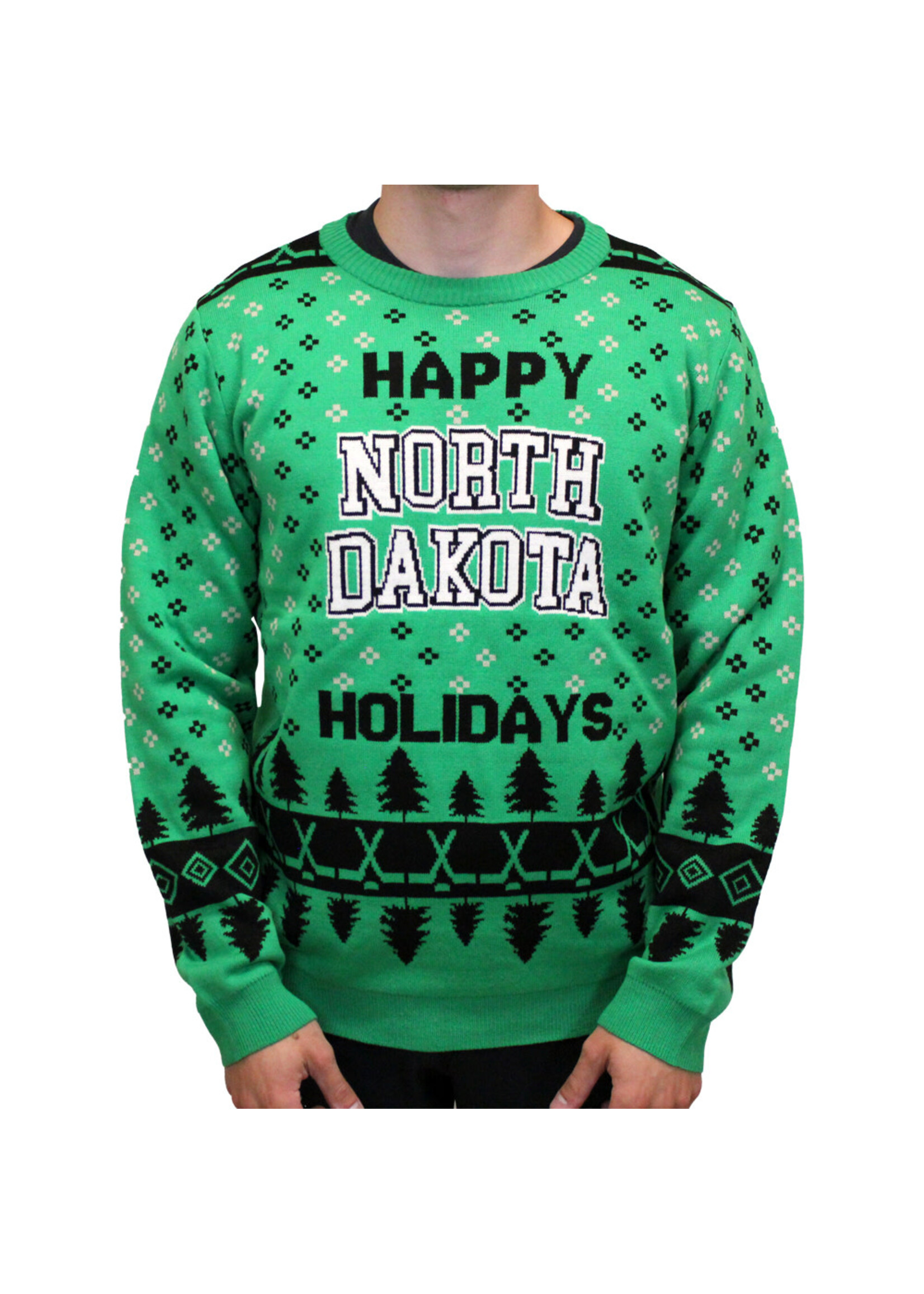Bardown Hockey Happy NORTH DAKOTA Holidays Sweater