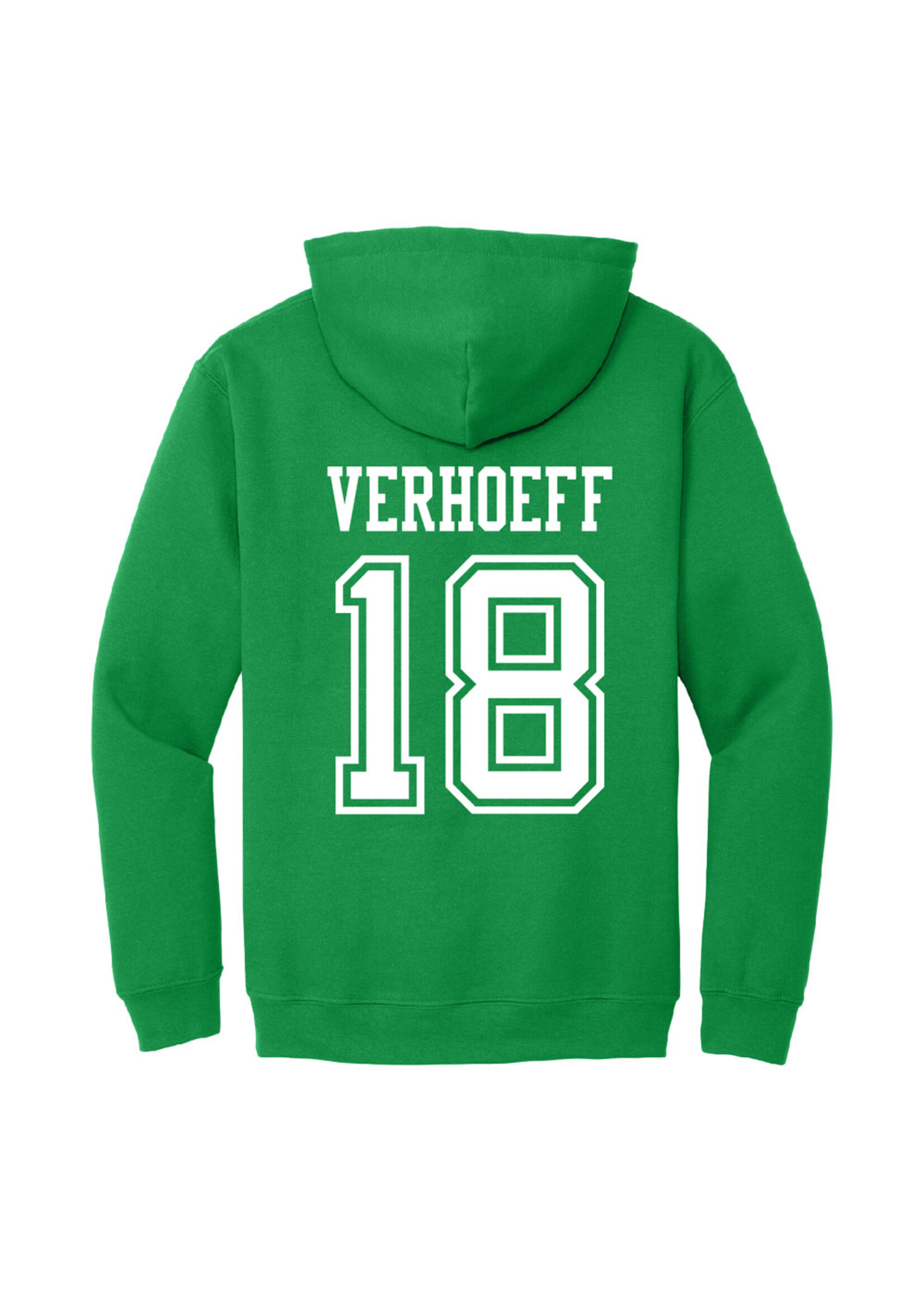 AHUNDYP #18 Keaton Verhoeff North Dakota Hockey Sport Adult Hood
