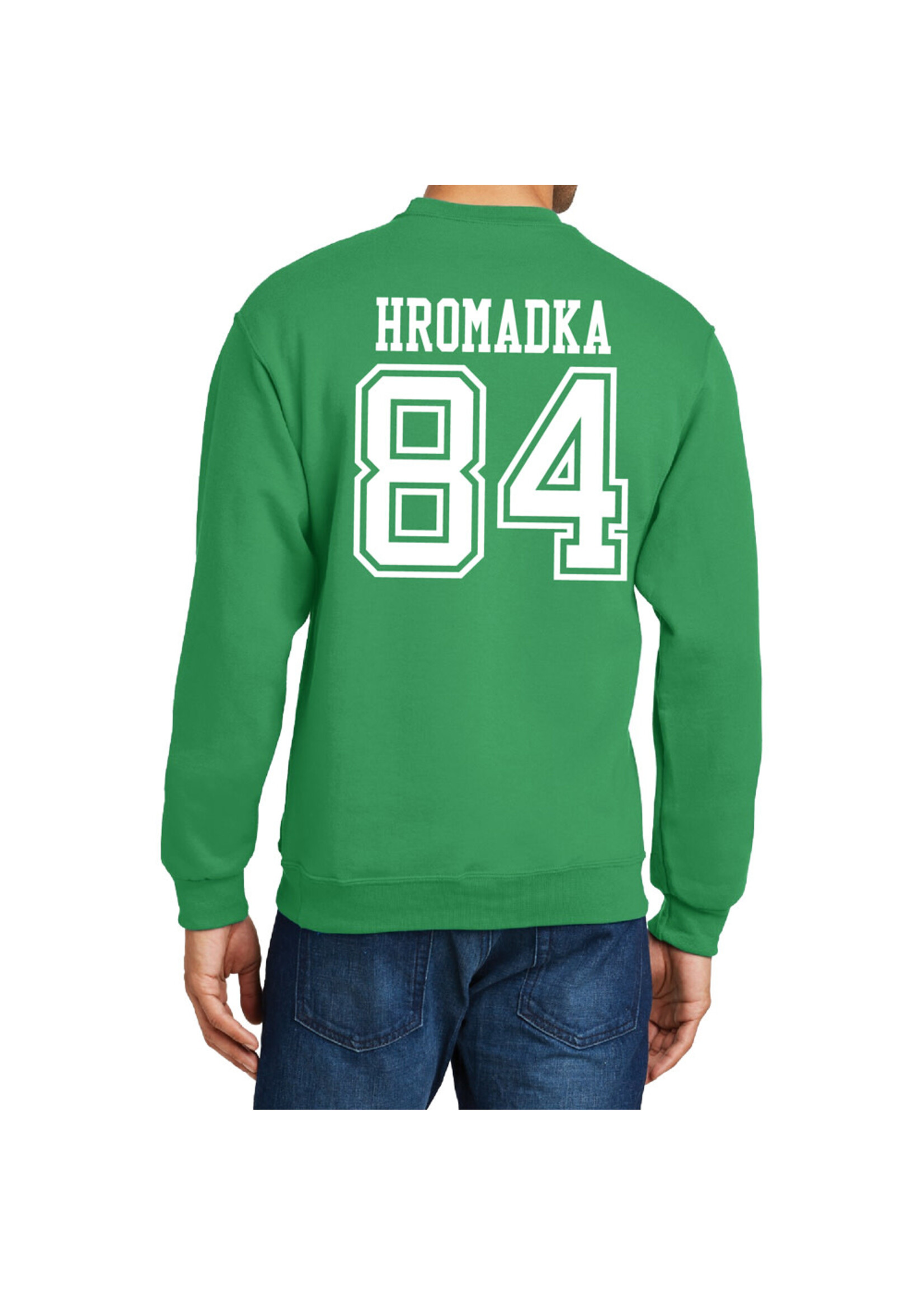 AHUNDYP #84 Nathan Hromadka North Dakota Football Sport Adult Crew