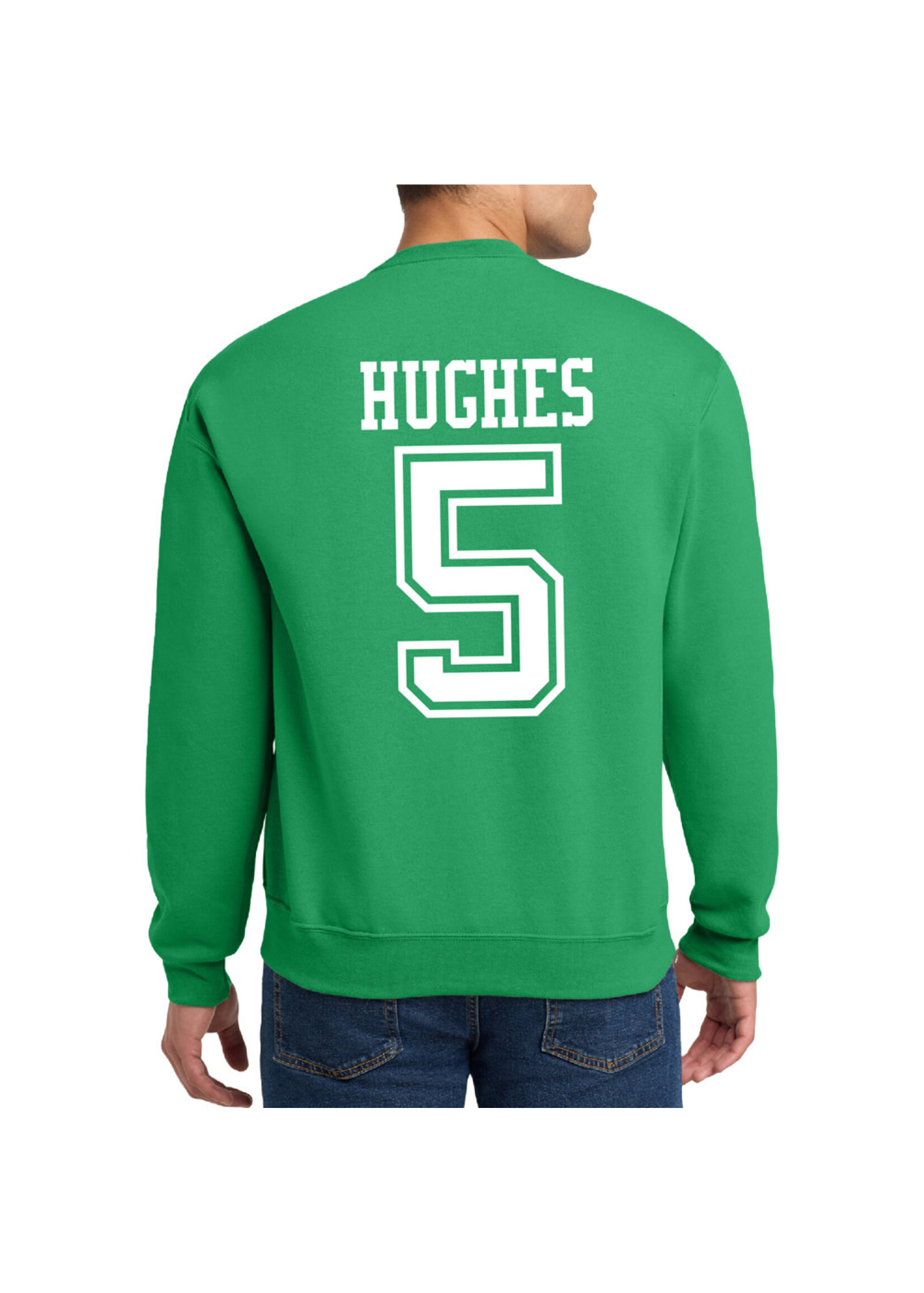 AHUNDYP #5 Mackenzie Hughes North Dakota Basketball Sport Adult Crew