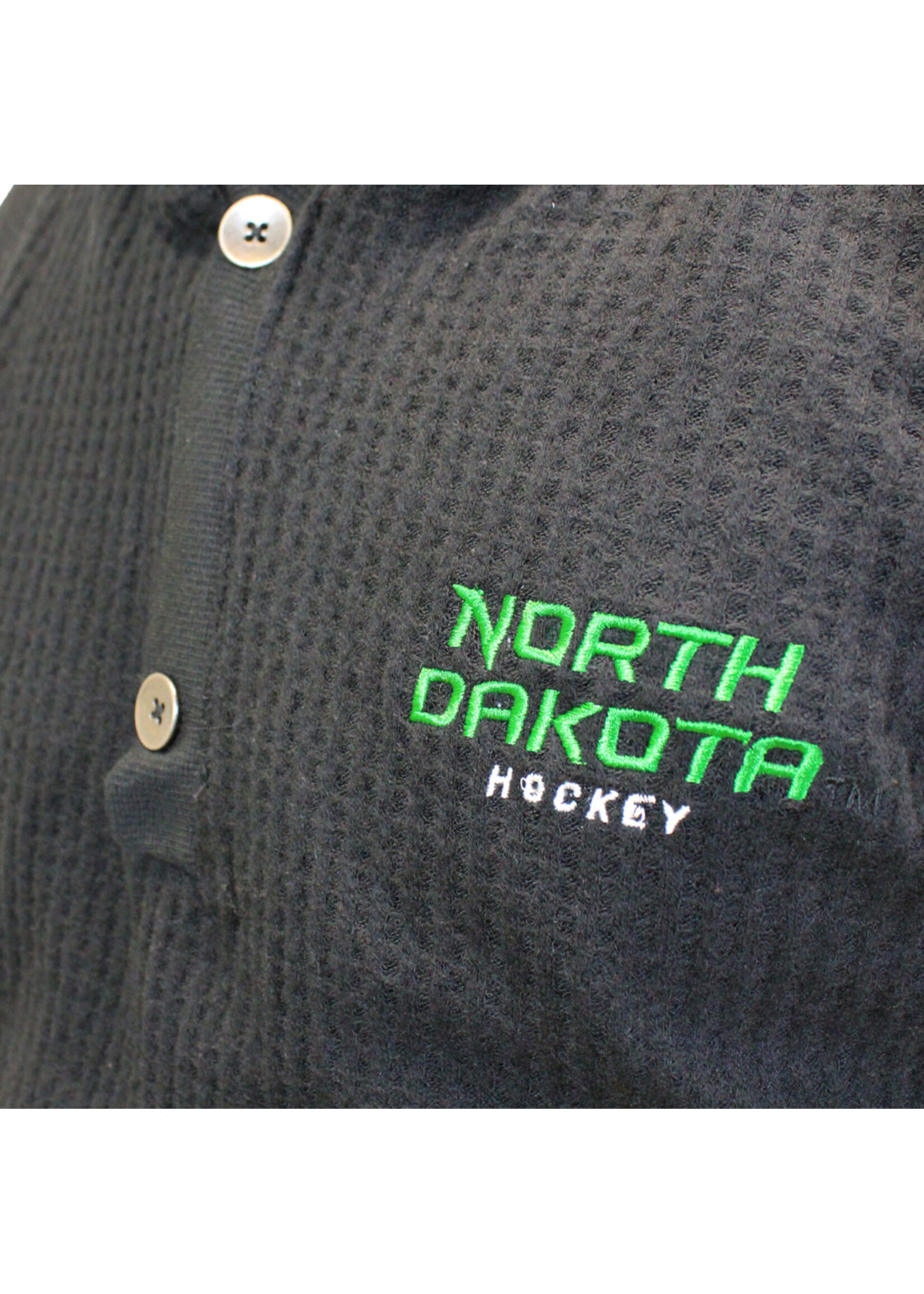 Colosseum Athletics ND Hockey Waffle Henley Sweater