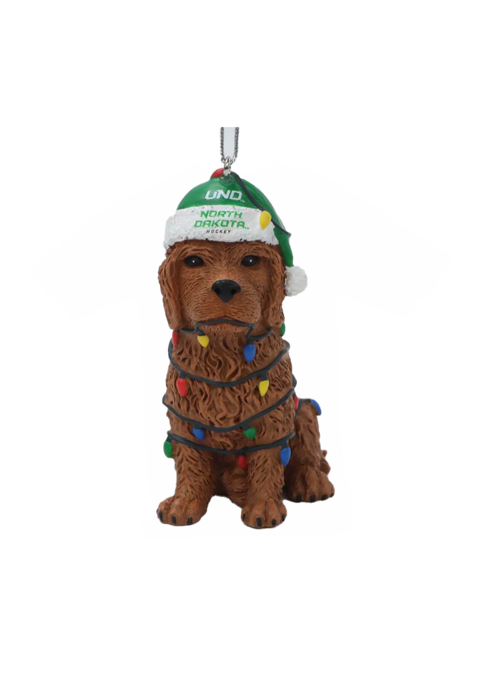 Forever Collectibles/ Tea North Dakota Hockey Dog Ornament