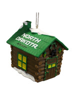 Forever Collectibles/ Tea North Dakota Hockey Log Cabin Ornament
