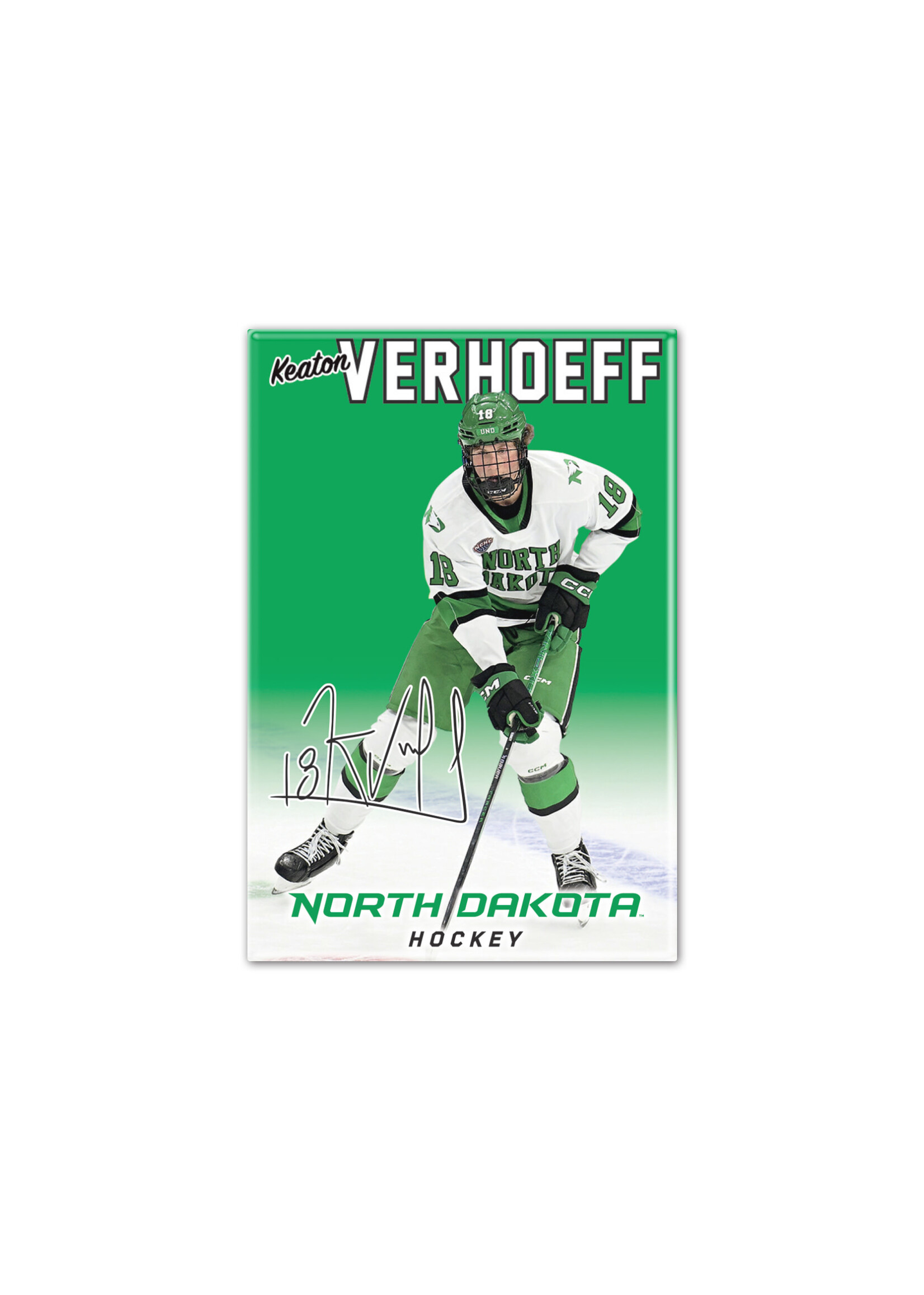 Wincraft Keaton Verhoeff #18 UND Hockey 2" x 3" Player Magnet