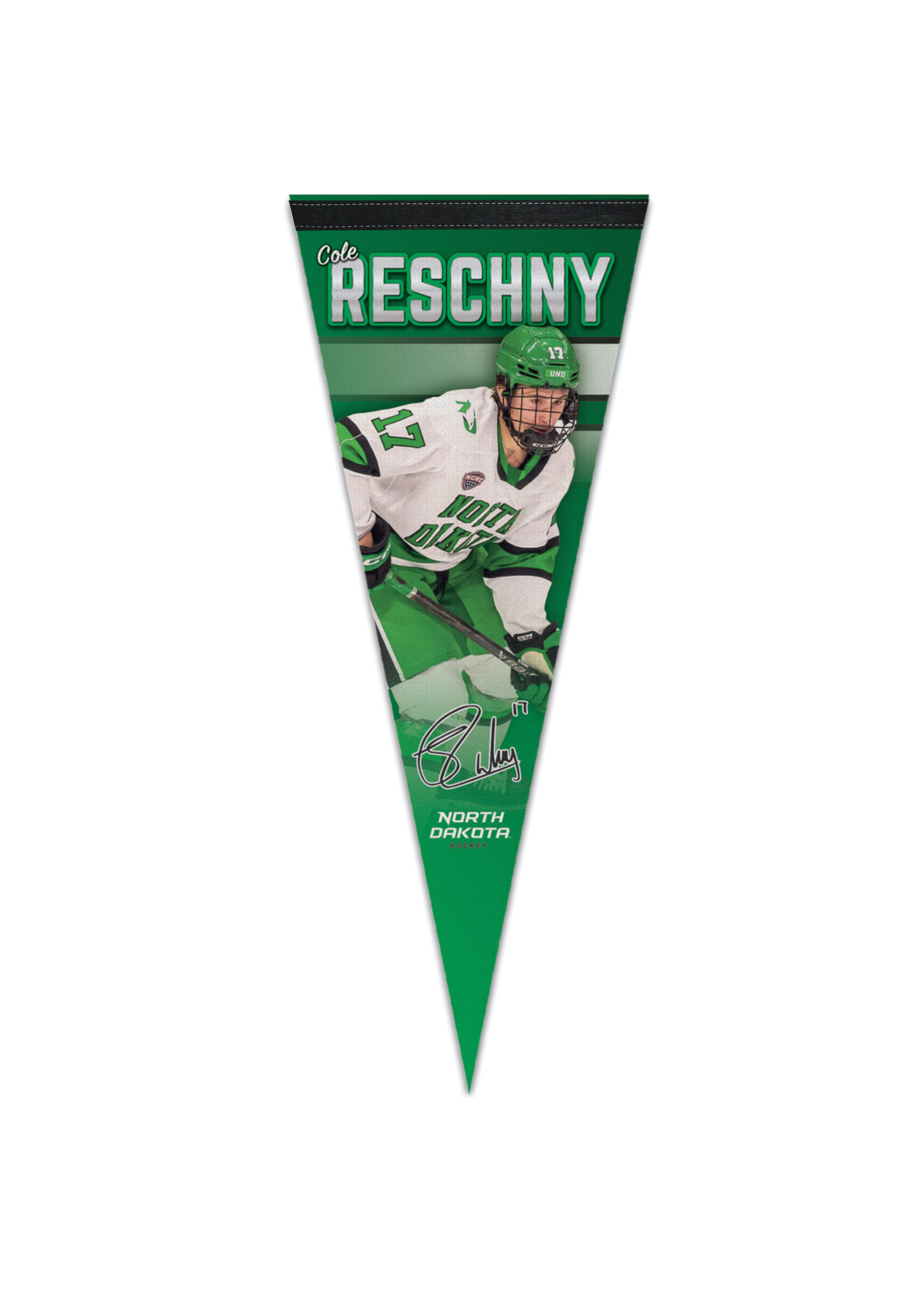 Wincraft Cole Reschny #17 UND Hockey 12" x 30" Player Pennant