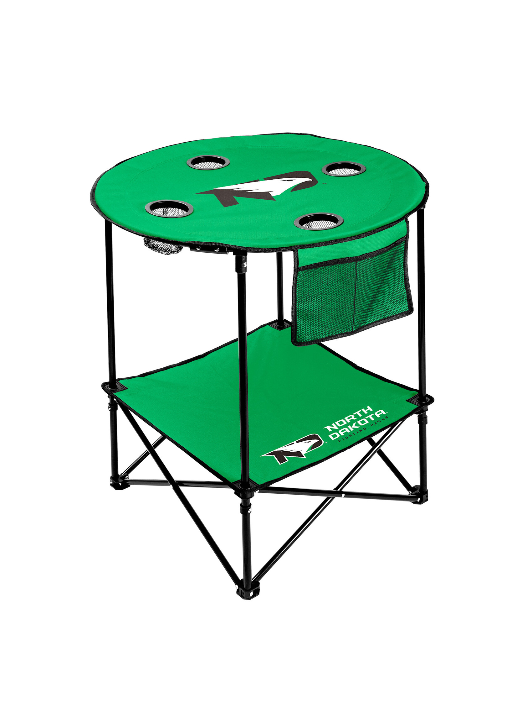 Logo Brands North Dakota Fighting Hawks Round Table With Shelf