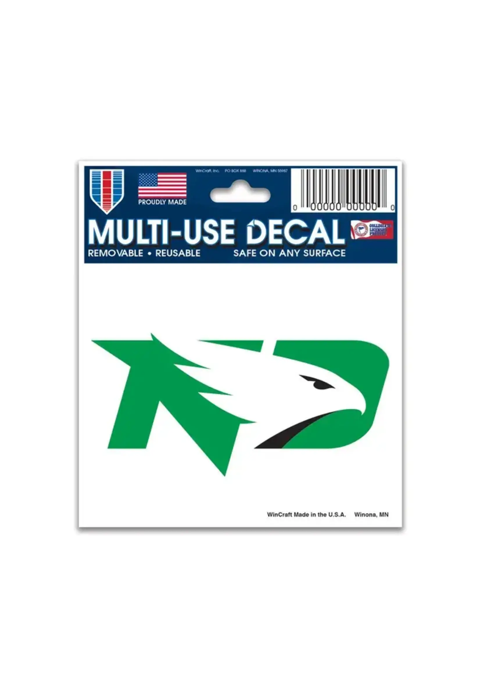 Wincraft North Dakota Fighting Hawks Logo 3"x4" Decal