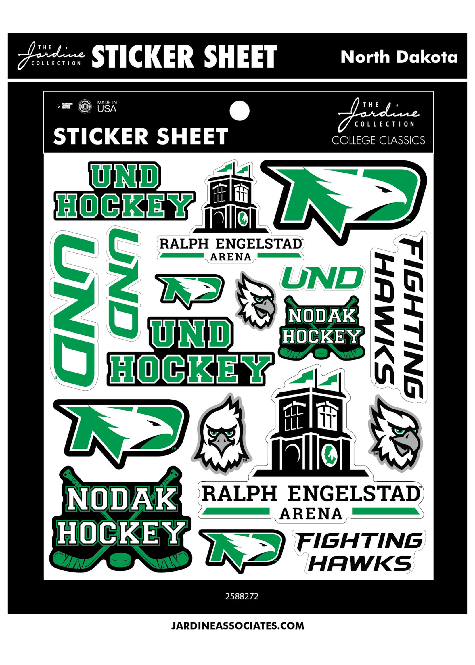 UND Assorted Sticker Sheet
