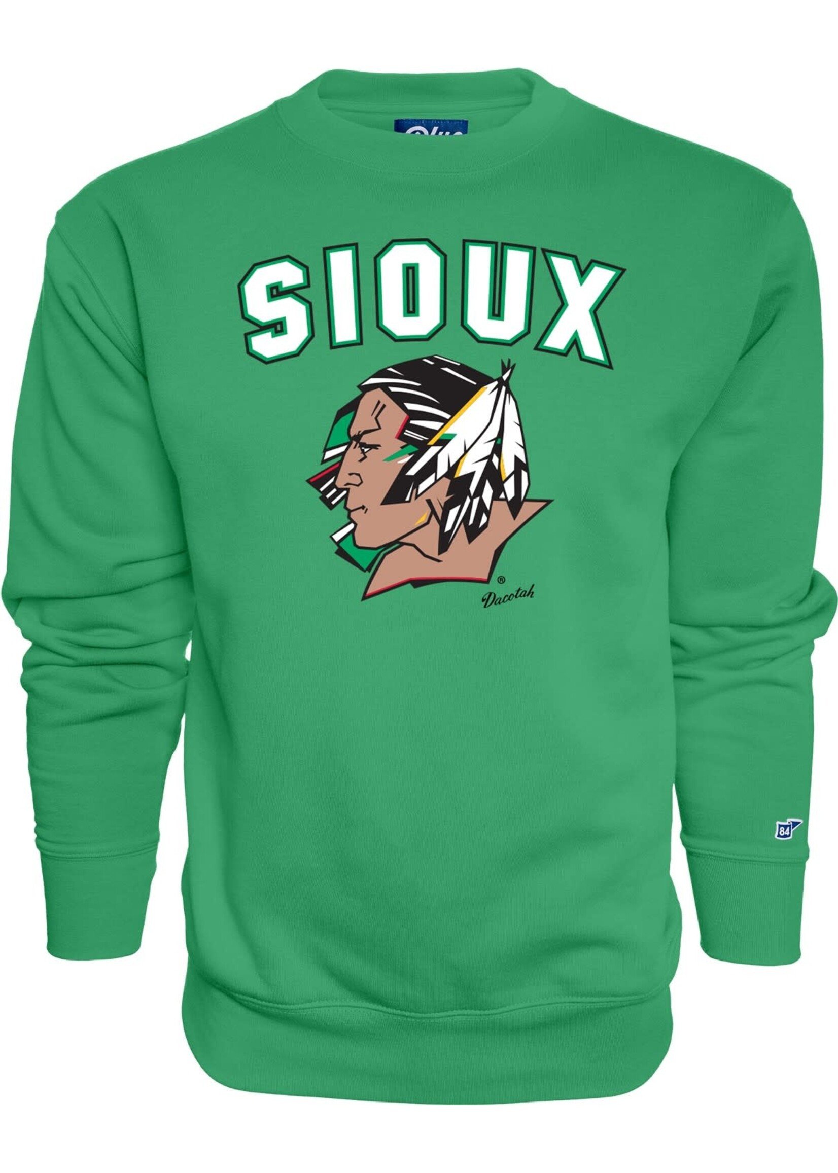 Blue 84 Zach Parise #11 Fighting Sioux Crewneck