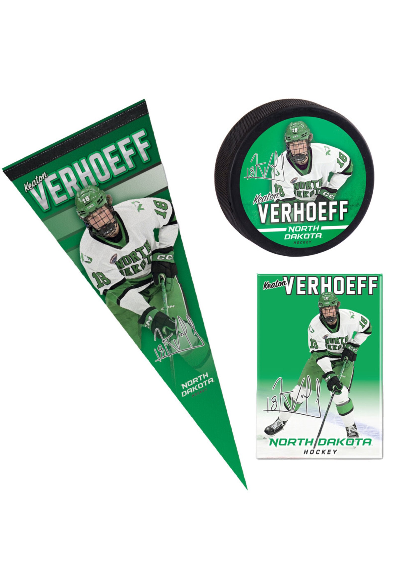 Wincraft #18 Keaton Verhoeff Player 3 Pack - Puck-Magnet-Pennant