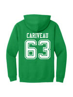 AHUNDYP #63 Isaac Cariveau North Dakota Football Sport Youth Hood