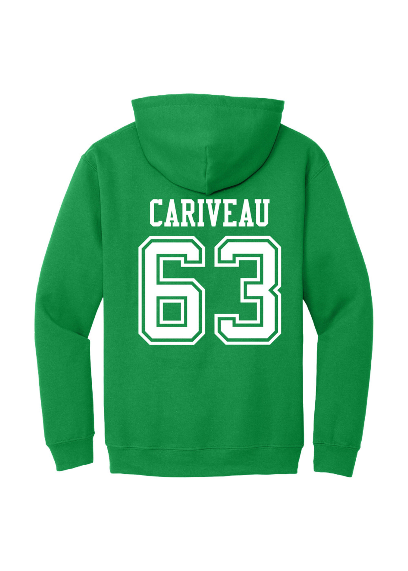 AHUNDYP #63 Isaac Cariveau North Dakota Football Sport Youth Hood