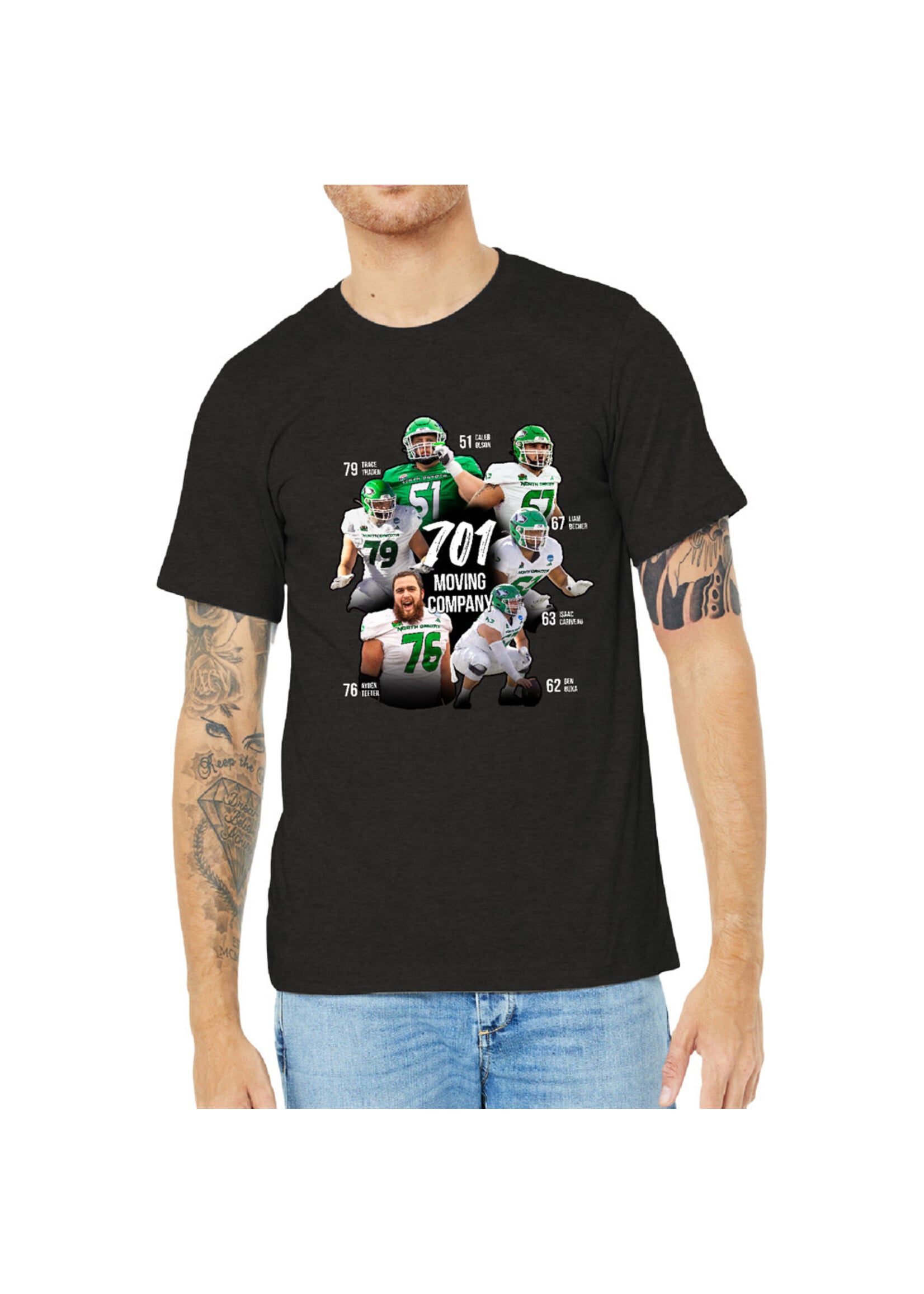 AHUNDYP 701 Moving Co - We Relocate ND Football Adult Tee