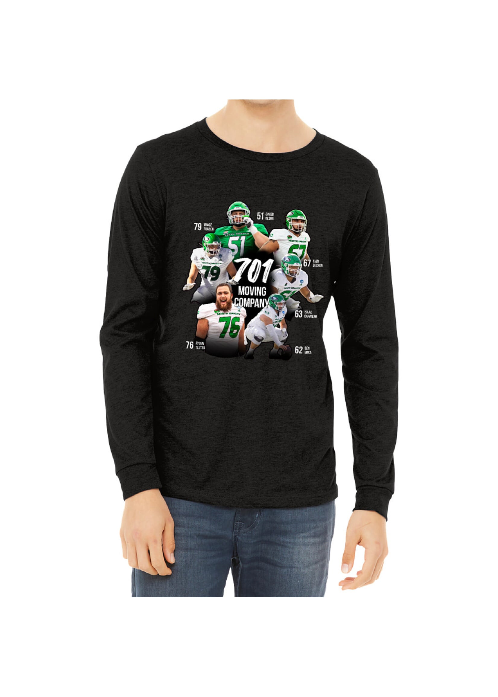 AHUNDYP 701 Moving Co - We Relocate ND Football Adult Long Sleeve Tee