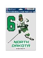 Wincraft E.J. Emery #6 UND Hockey 3 pc Multi-Use Decal Set