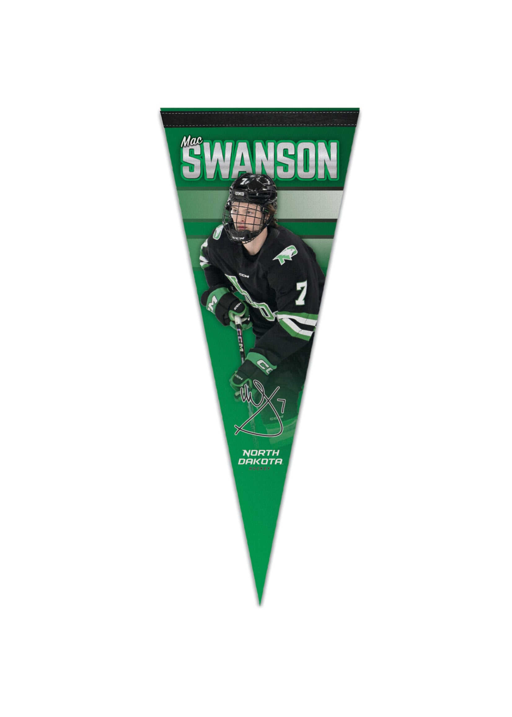 Wincraft Mac Swanson #7 UND Hockey 12" x 30" Player Pennant