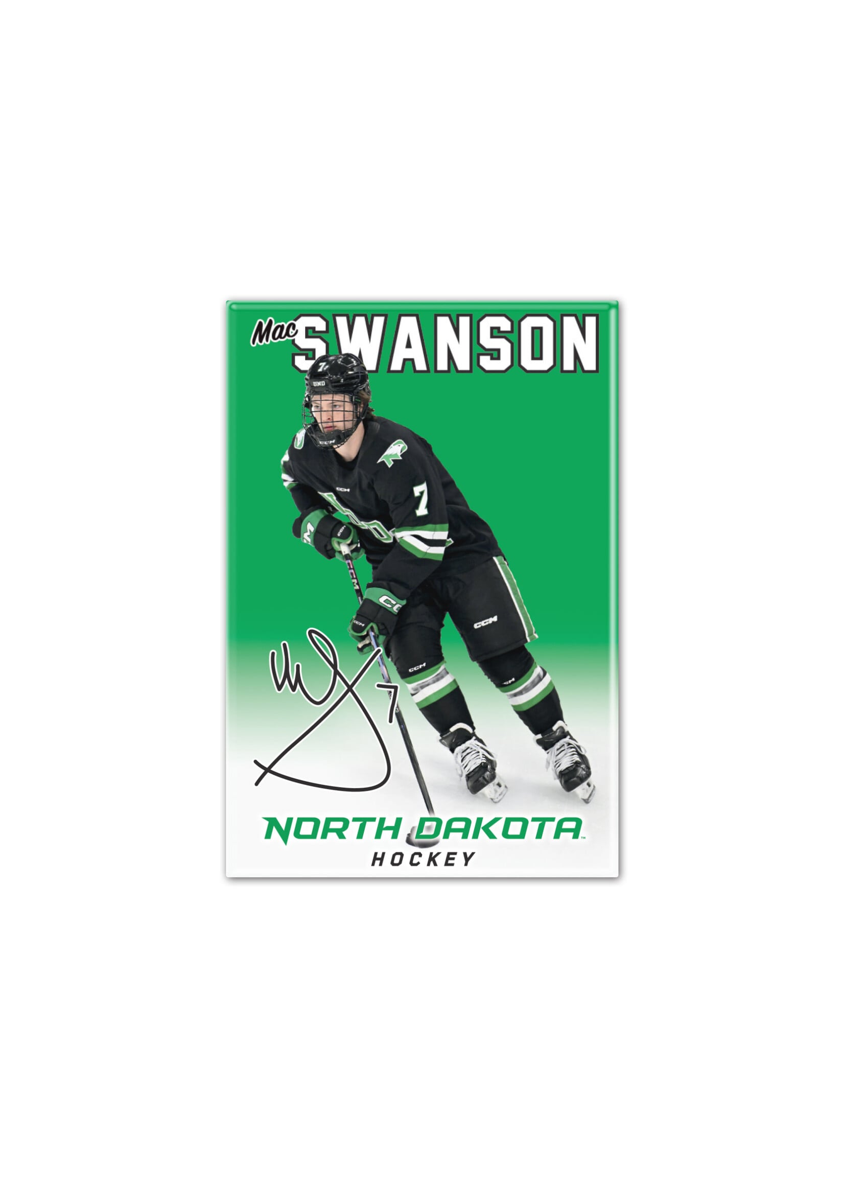 Wincraft Mac Swanson #7 UND Hockey 2" x 3" Player Magnet