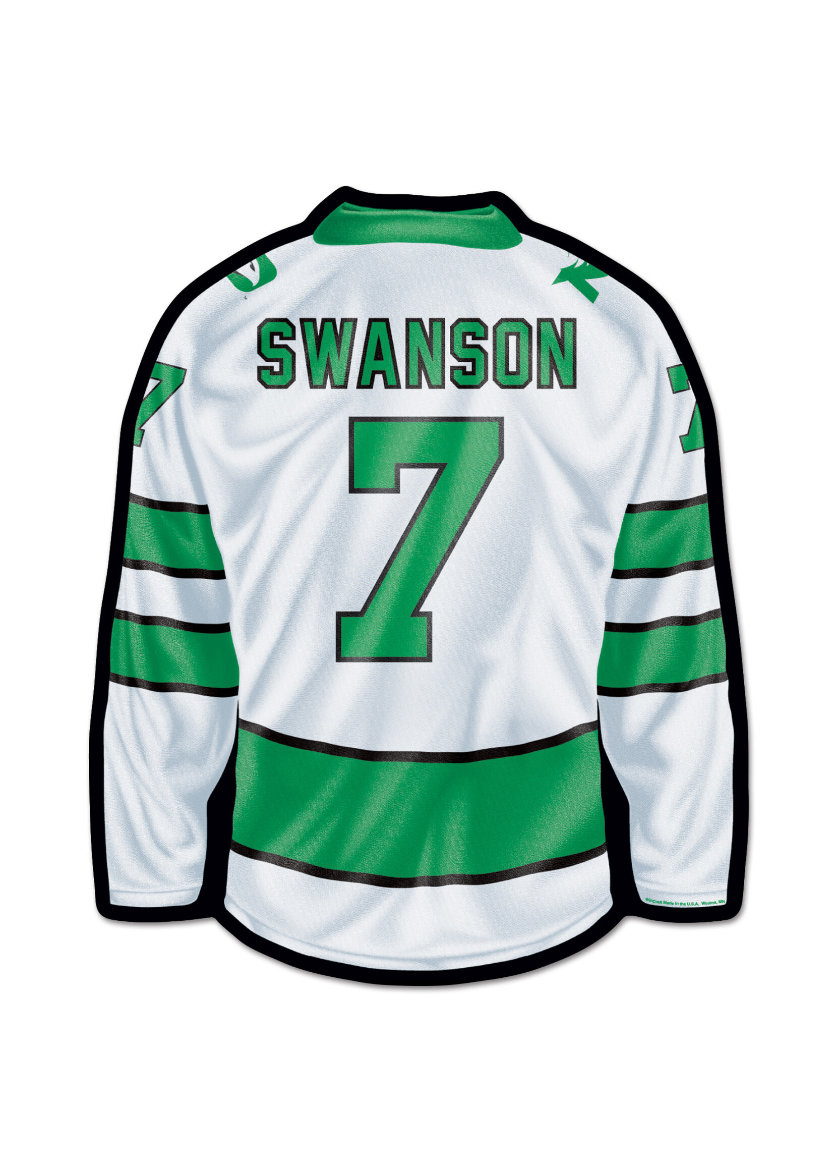 Wincraft Mac Swanson #7 UND Hockey Jersey Wood Sign