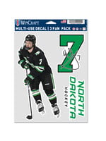 Wincraft Mac Swanson #7 UND Hockey 3 pc Multi-Use Decal Set